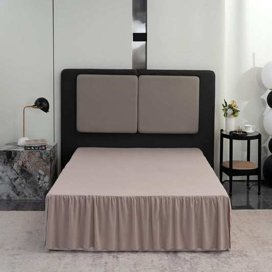 Bed Skirt Full Size Ruffled Bed Skirt with Split Corners, 16 Inch Drop Dust Ruffle Bed Skirts with Platform, Khaki