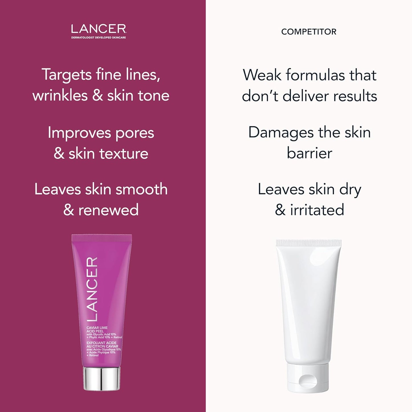 Lancer Skincare Caviar Lime Acid Peel On the Go, Retinol Facial Chemical Peel with Brightening Glycolic Acid, Travel Size, 0.5 Fluid Ounces