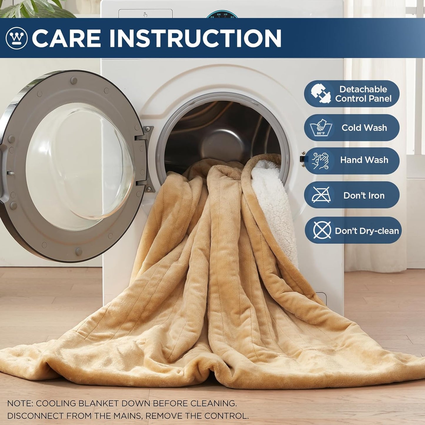 Westinghouse Electric Blanket Full, Heated Blanket Full Size with 10 Heating Levels and 1 to 12 Hours Heating Time Settings, Flannel to Sherpa Reversible, Machine Washable (80" x 84", Red)