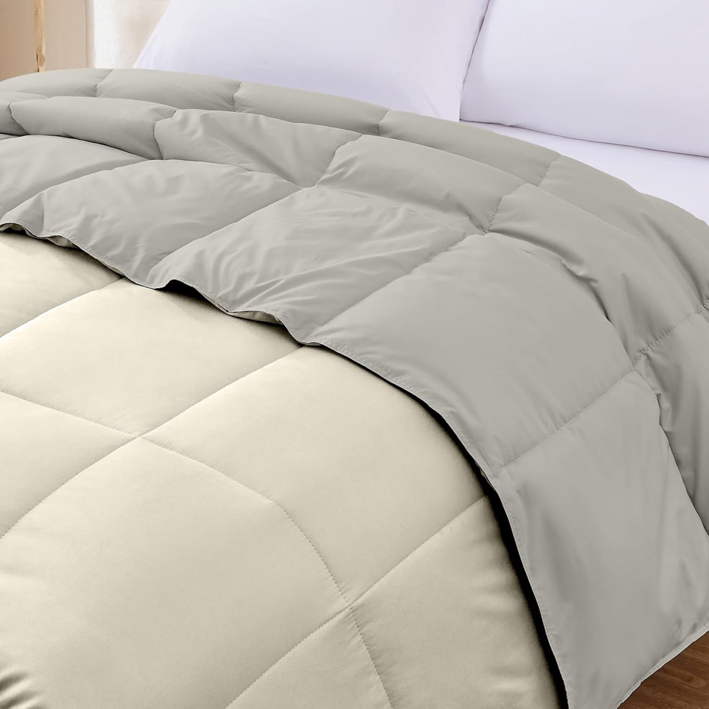 Modern Threads Down Alternative Reversible Comforter Ivory/Taupe King