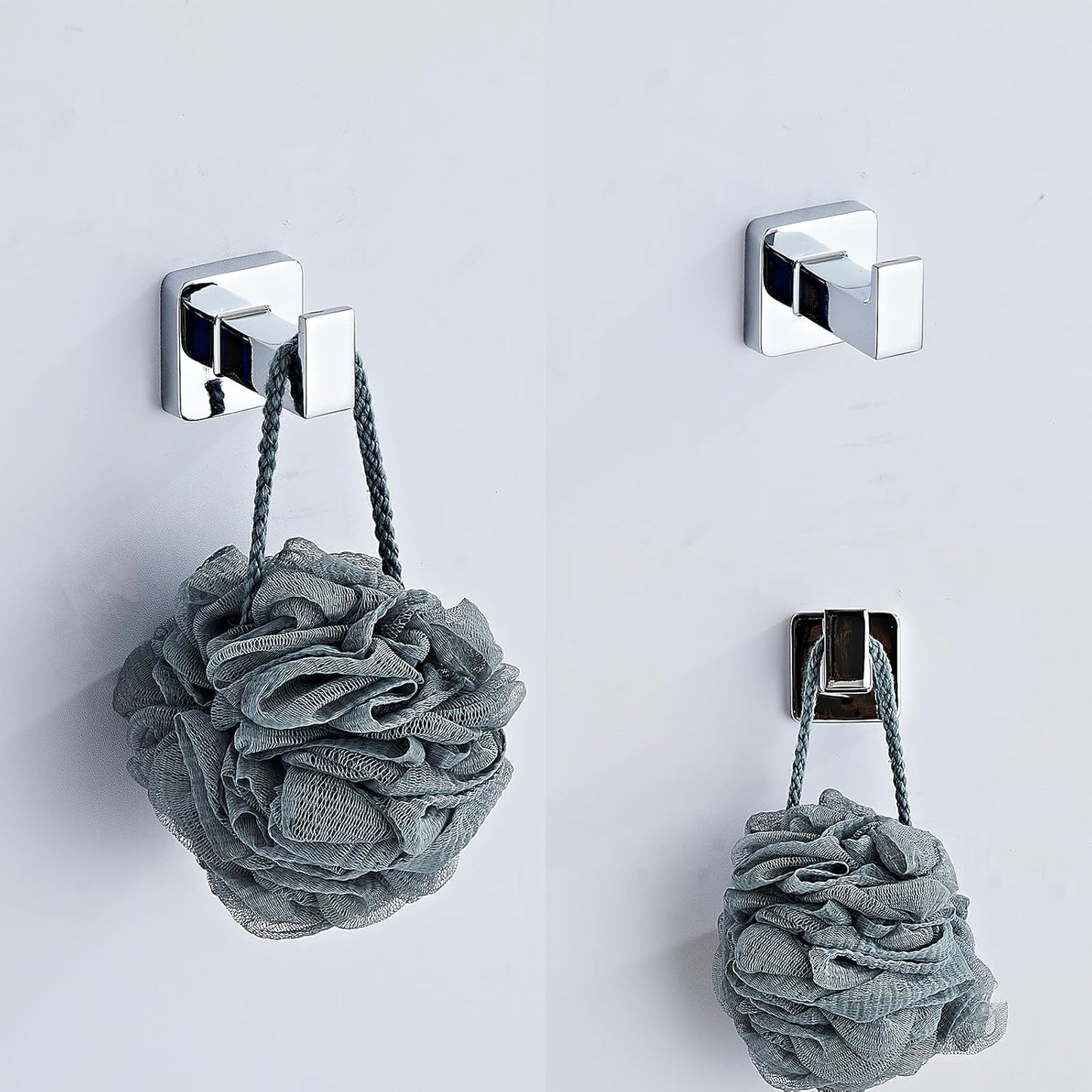 Chrome Bathroom Hardware Set 4 Pieces,Towel Bar Set Stainless Steel Wall Mounted, Includes 16In Hand Towel Bar, Towel Ring, Robe Towel Hooks,Toilet Paper Holder, Bathroom Towel Rack Set