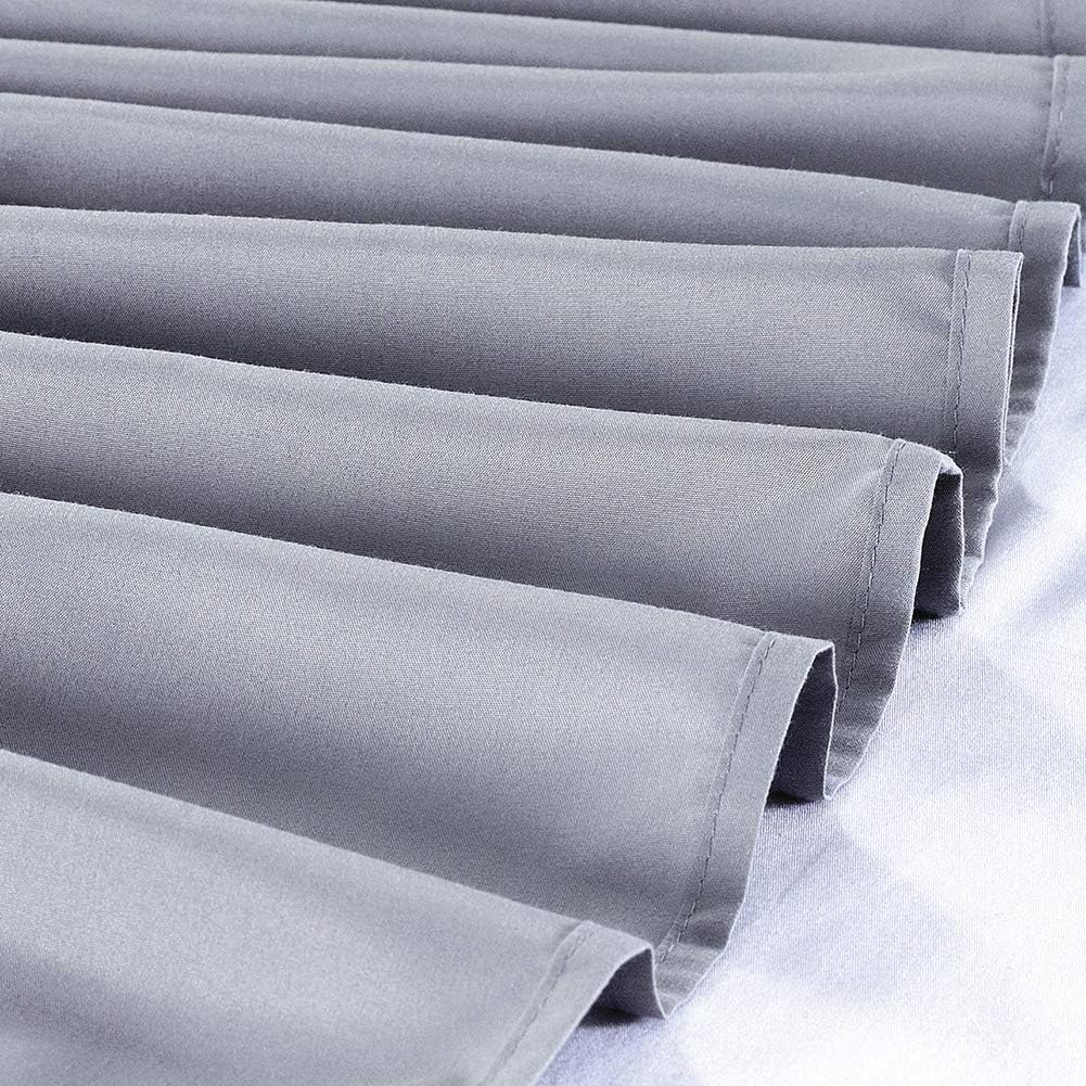 MEILA Wrap Around Bed Skirt Three Fabric Sides Elastic Dust Ruffled 24 Inch Tailored Drop,Easy to Install Fade Resistant-Grey, Twin/Full