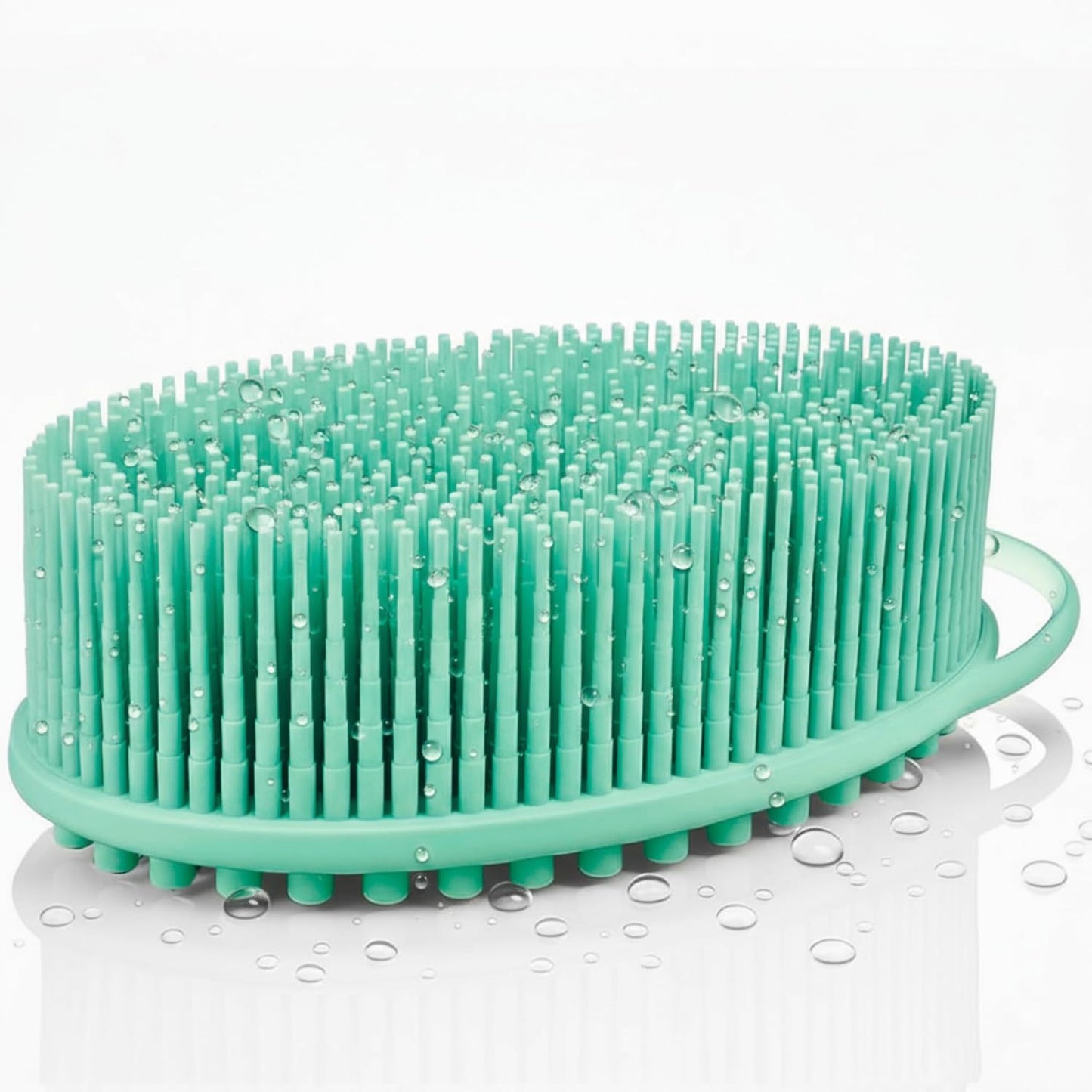 Silicone Body Scrubber for Shower - Gentle Exfoliating Back Scrubber with Soft Bristles - Avilana Premium Dual Sided Bath Brush Massage - Loofah Alternative for Sensitive Skin - Gift Women Men