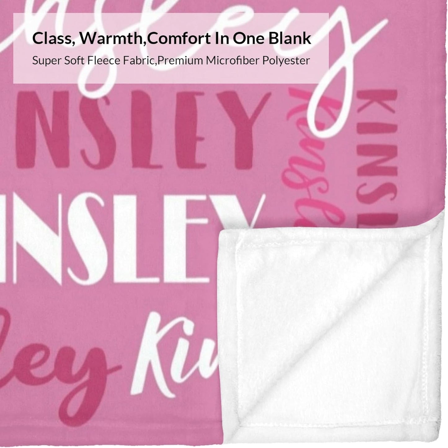 Name Blanket Personalized Blanket for Adult Kids Flannel Customize Throw Blanket Custom (Color 06, 50 x 60 Inches)