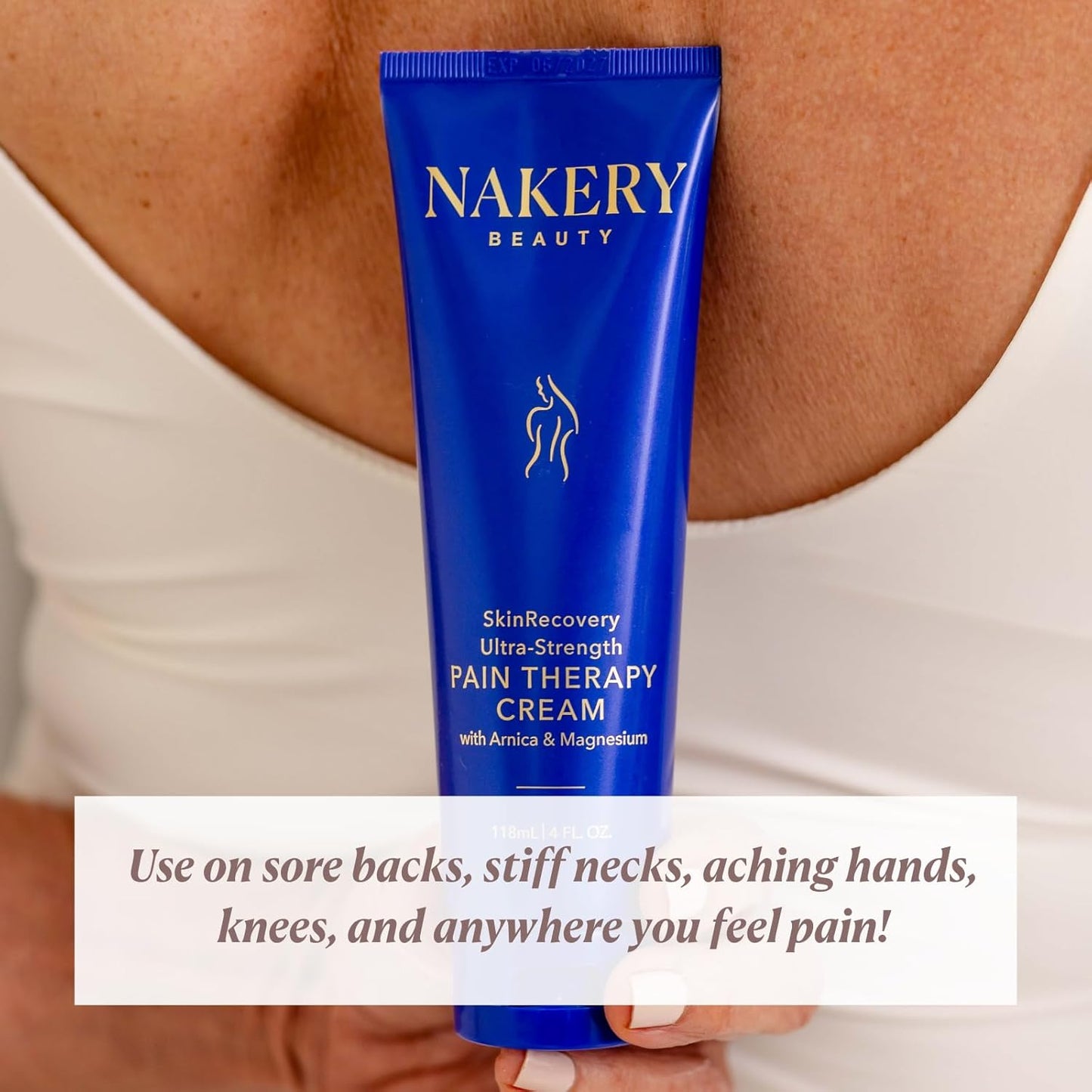 Nakery SkinRecovery Ultra Strength Massage Cream - Muscle Relaxer Cream & Magnesium Cream for Leg Cramps with Menthol - Fast Absorbing Feet Cream - Non-Sticky Leg Cramp Cream for Soothing Comfort