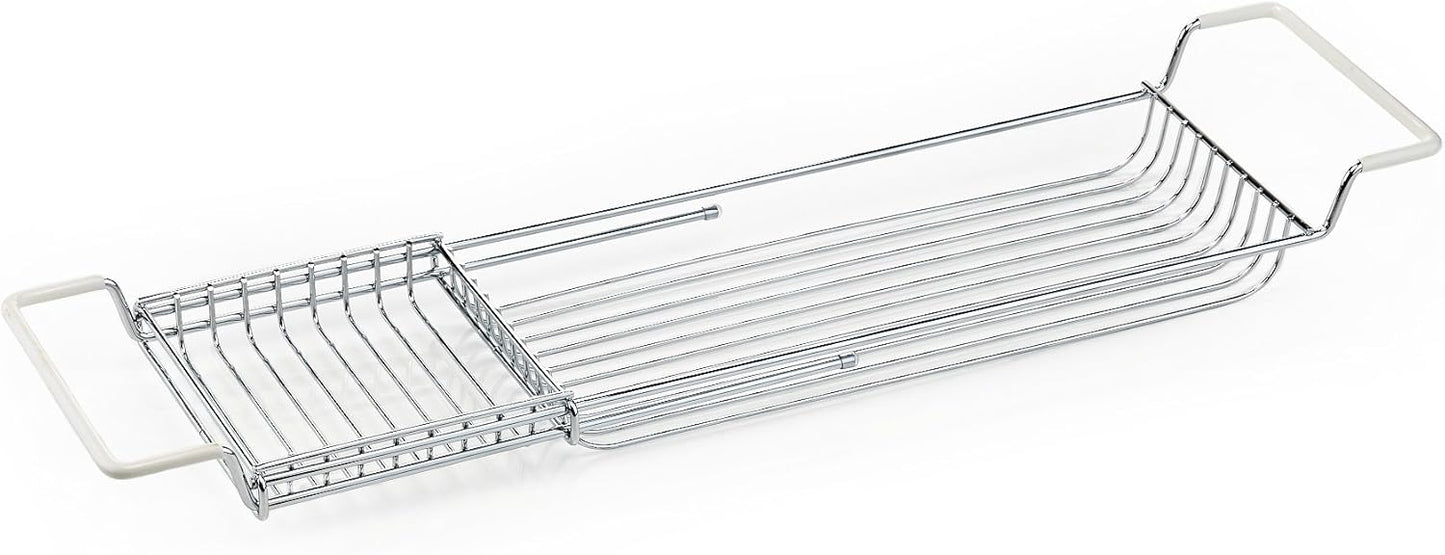 Home Intuition Stainless Steel Expandable Shower Bathtub Tray Over The Clawfoot Tub Bath Caddy