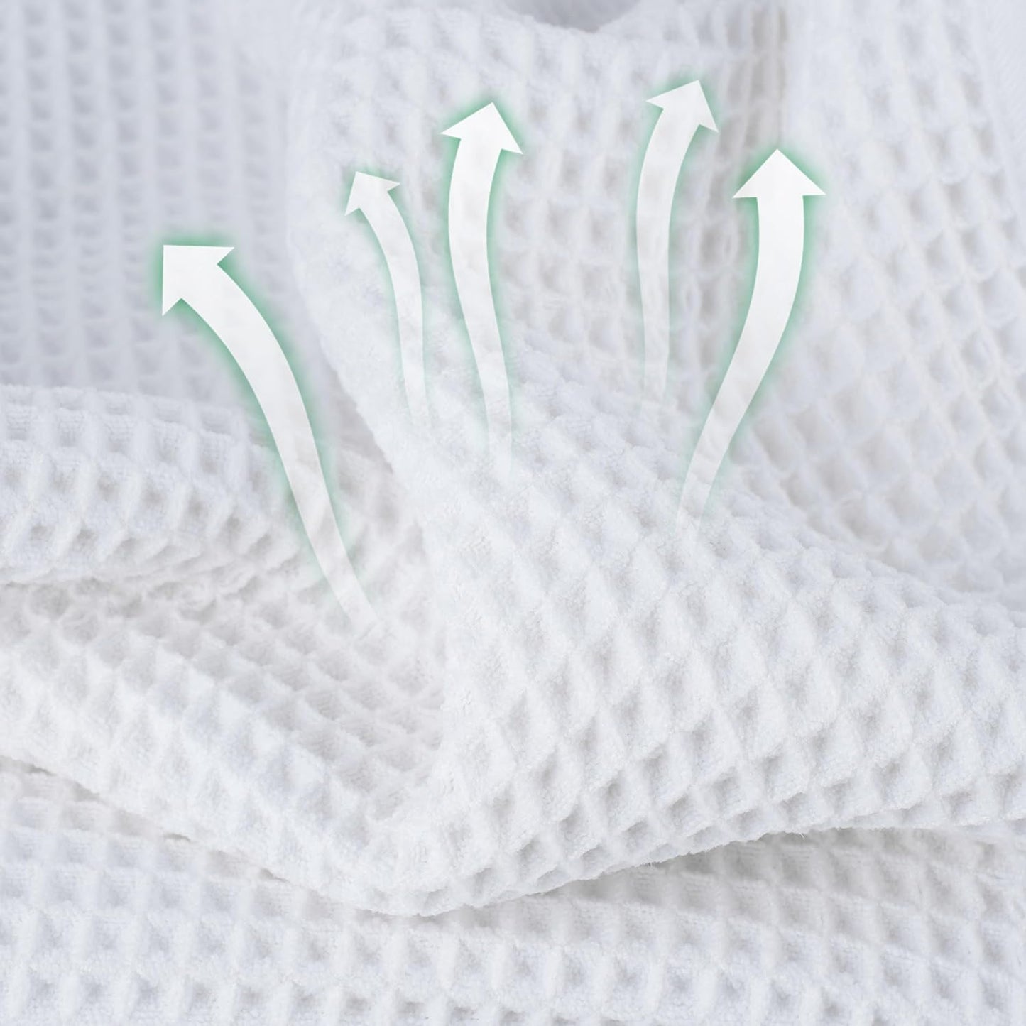 New Microfiber Waffle Bath Towels, 2 Pieces, Oversized, Soft, Absorbent, Fast Drying, Lint Free (Gray+White)