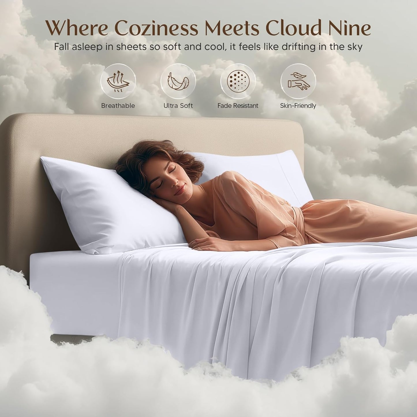 Utopia Bedding Queen Sheet Set 4 Piece Bed Sheets for Queen Size Bed, Hotel Luxury, Extra Soft, Cooling Bed Sheets - Wrinkle, and Fade Resistant (White)