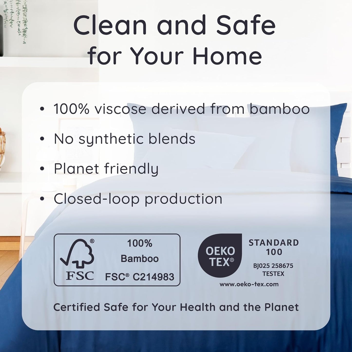 Bambaw 100% Viscose Derived from Bamboo Fitted Sheet Twin Size, Cooling Fitted Sheet Twin Size, 15’’ Deep Twin Size Fitted Sheets Only, Navy Blue Fitted Sheet Only, Soft Fitted Sheet (Navy Blue)
