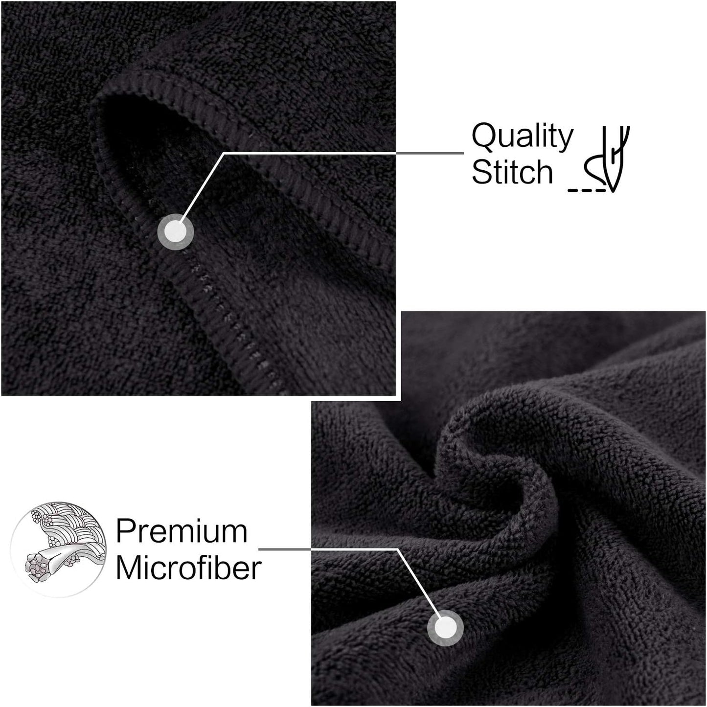 SUNLAND Microfiber Gym Bath Towel Ultra Soft Travel Camping Towel Super Absorbent Swimming Sport Towels for Adults and Children