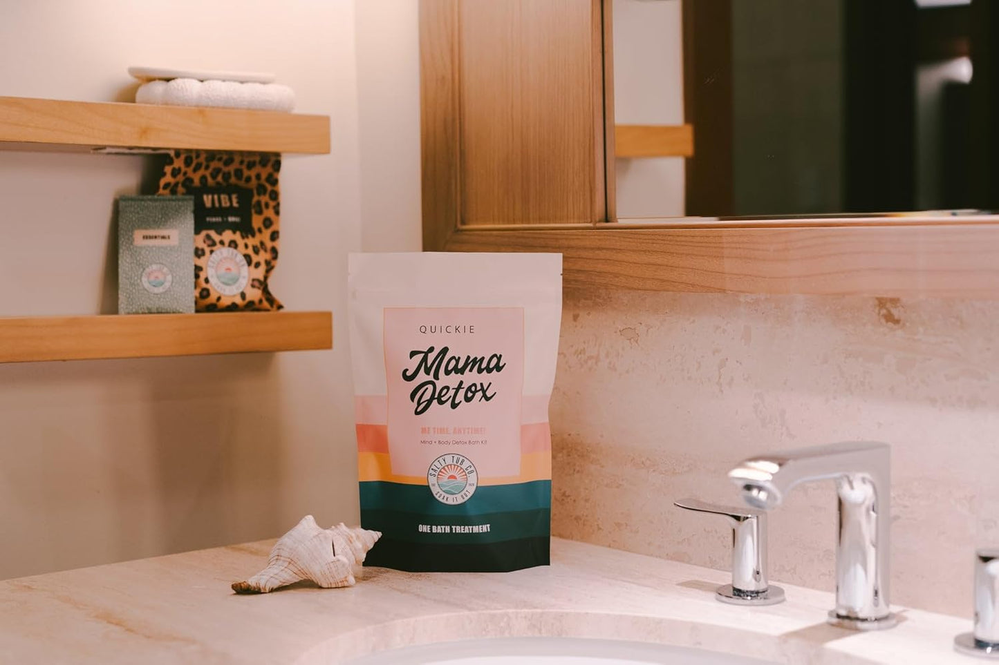 Mama Detox Quickie – Bath Soak with Rose and Lavender Essential Oils for Relaxation, Bath Bomb for Muscle Relief, and Gentle Skin Detox - Luxury Bath Experience, Single Use
