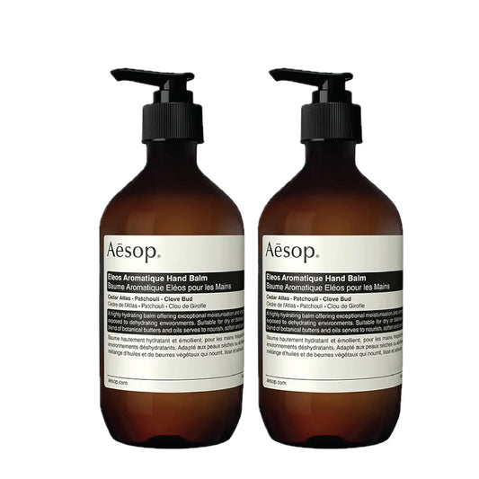 Aesop Eleos Aromatique Hand Balm | Intensely Hydrating and Enriched with Shea Butter, Coconut Oil, and Castor Oil | Vegan and Cruelty-Free | 16.9 oz (Pack of 2)