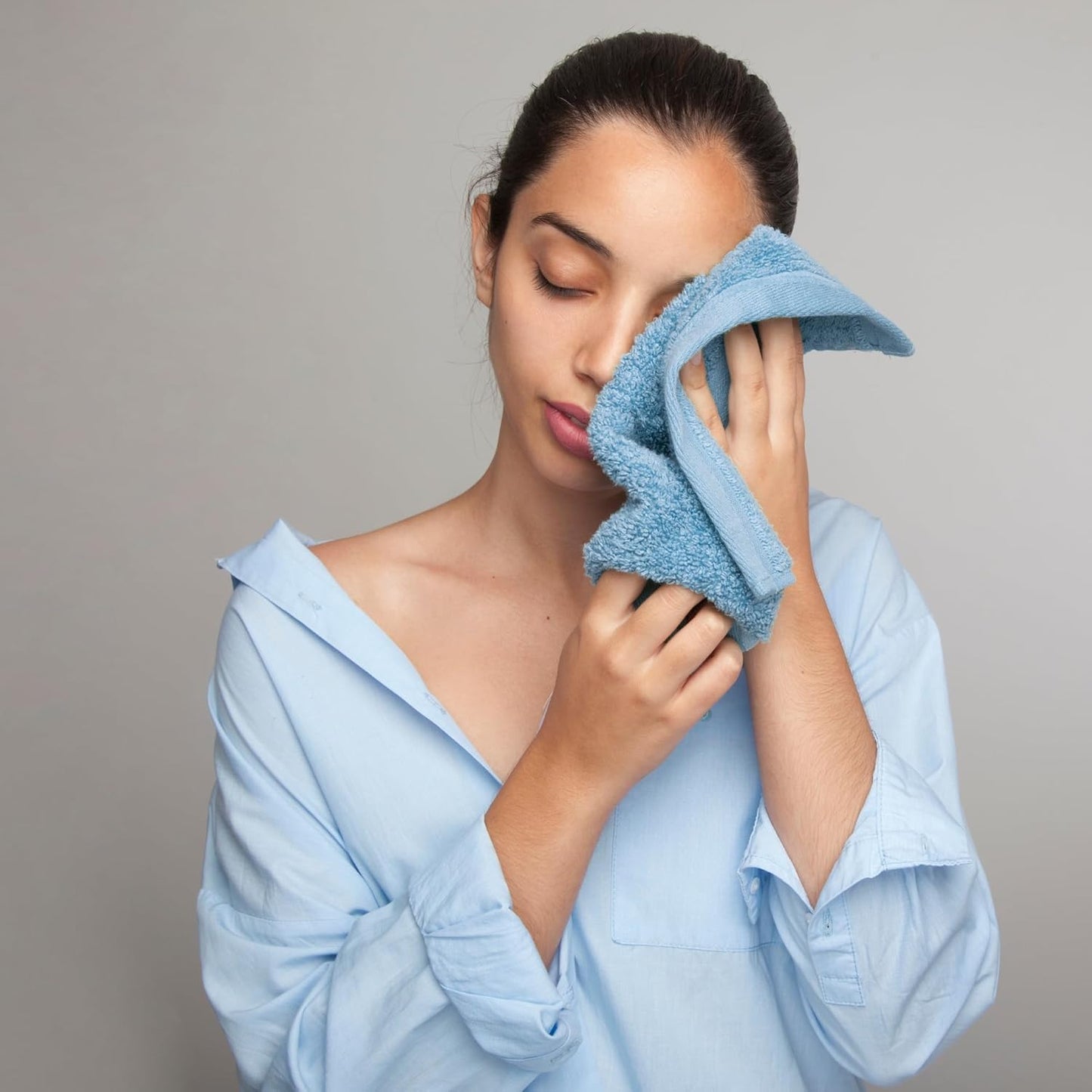 Infinitee Xclusives Luxury Wash Cloths for Showering [13x13] – 100% Cotton Washcloths [Pack of 12], Soft and Absorbent Face Towels for Bathroom Wash Clothes, Gym, and Spa (Cosmic Sand)