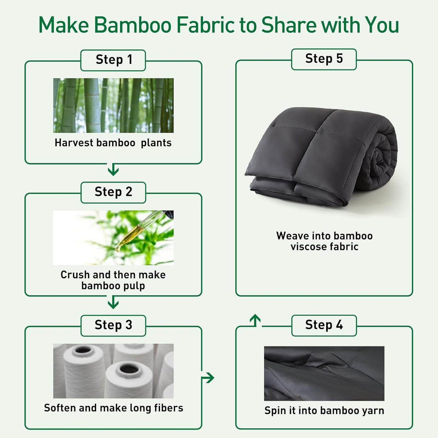 100% Viscose Made from Bamboo Comforter for Hot Sleepers- Breathable Cooling Silky Soft Duvet Insert Cal King Size-with 8 Corner Tabs- All Season Comforter (104x96 Inches, Grey)