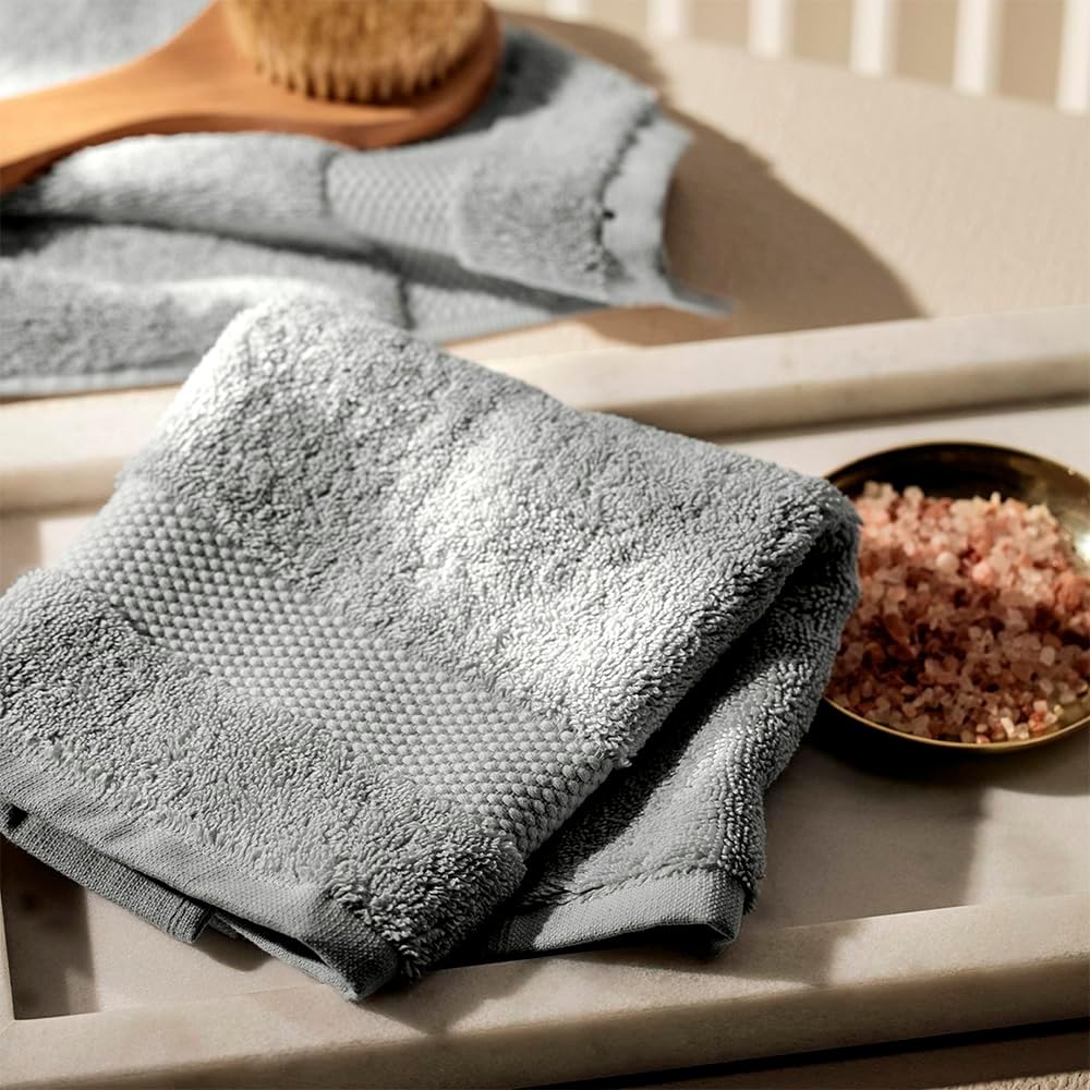 BOLL & BRANCH Plush Bath Sheet Set - Shore - 6 Piece - Includes 2 Oversized Bath Sheets, 2 Hand Towels & 2 Washcloths - 100% Organic Cotton - Ultra Soft & Luxurious - Quick Absorbing