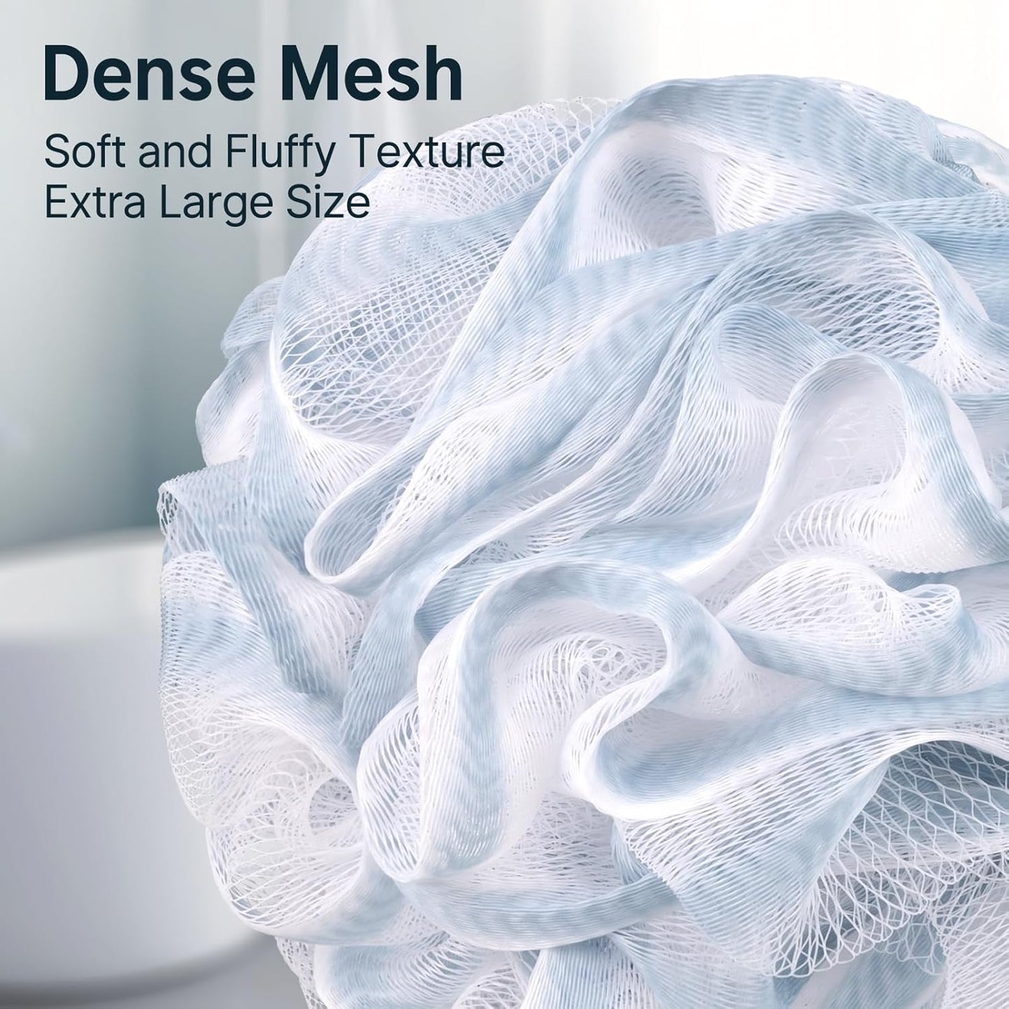 AmazerBath Loofah Sponge, Shower Loofah 60g/PCS - Body Scrubber Loofa Set of 3 Tranquil Tints Trio, Bath Sponge for Men and Women