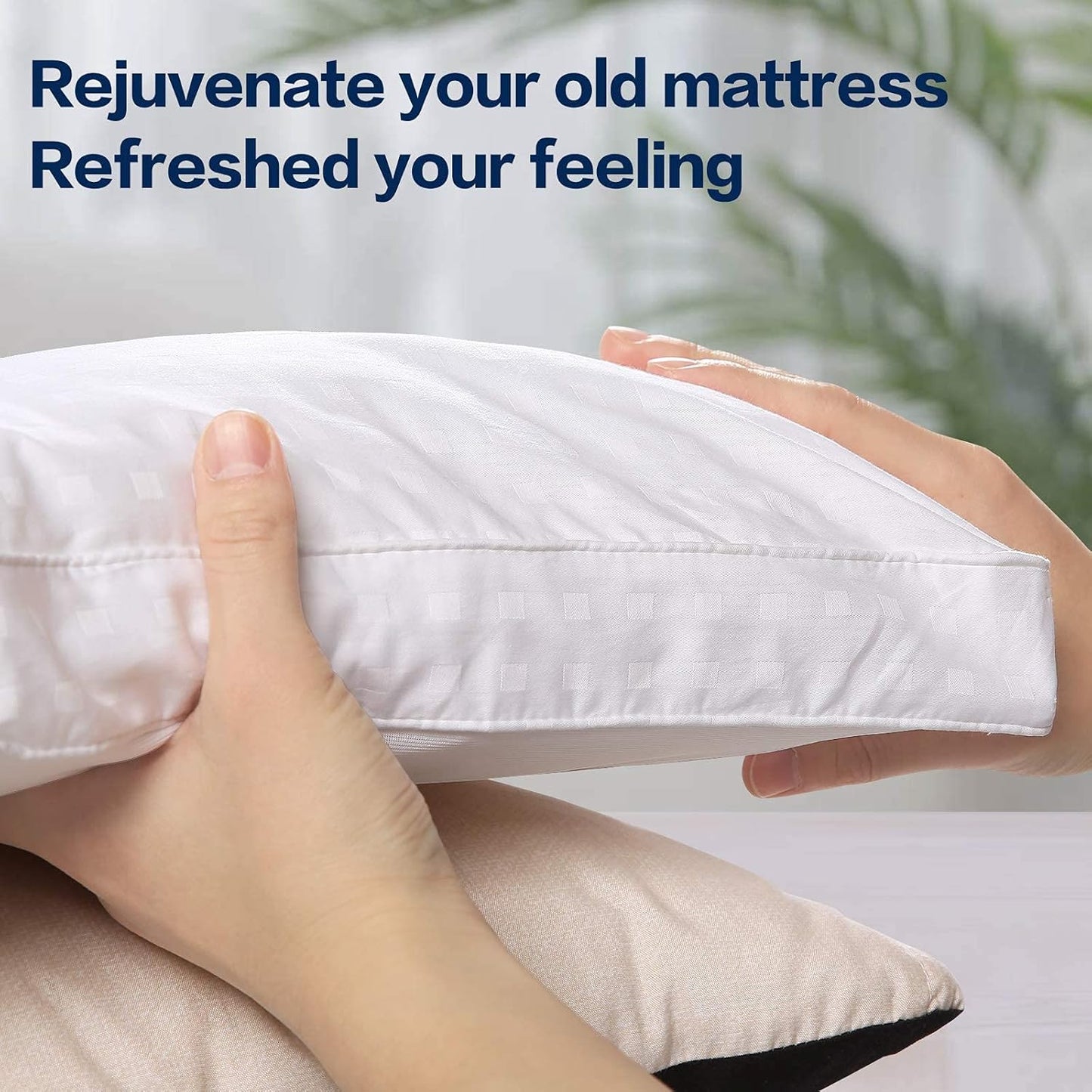 COHOME King Size Mattress Topper Extra Thick Cooling Mattress Pad 400TC Cotton Top Plush Down Alternative Fill Pillow Top Mattress Cover with 8-21 Inch Deep Pocket (78x80 Inches, White-Classic)