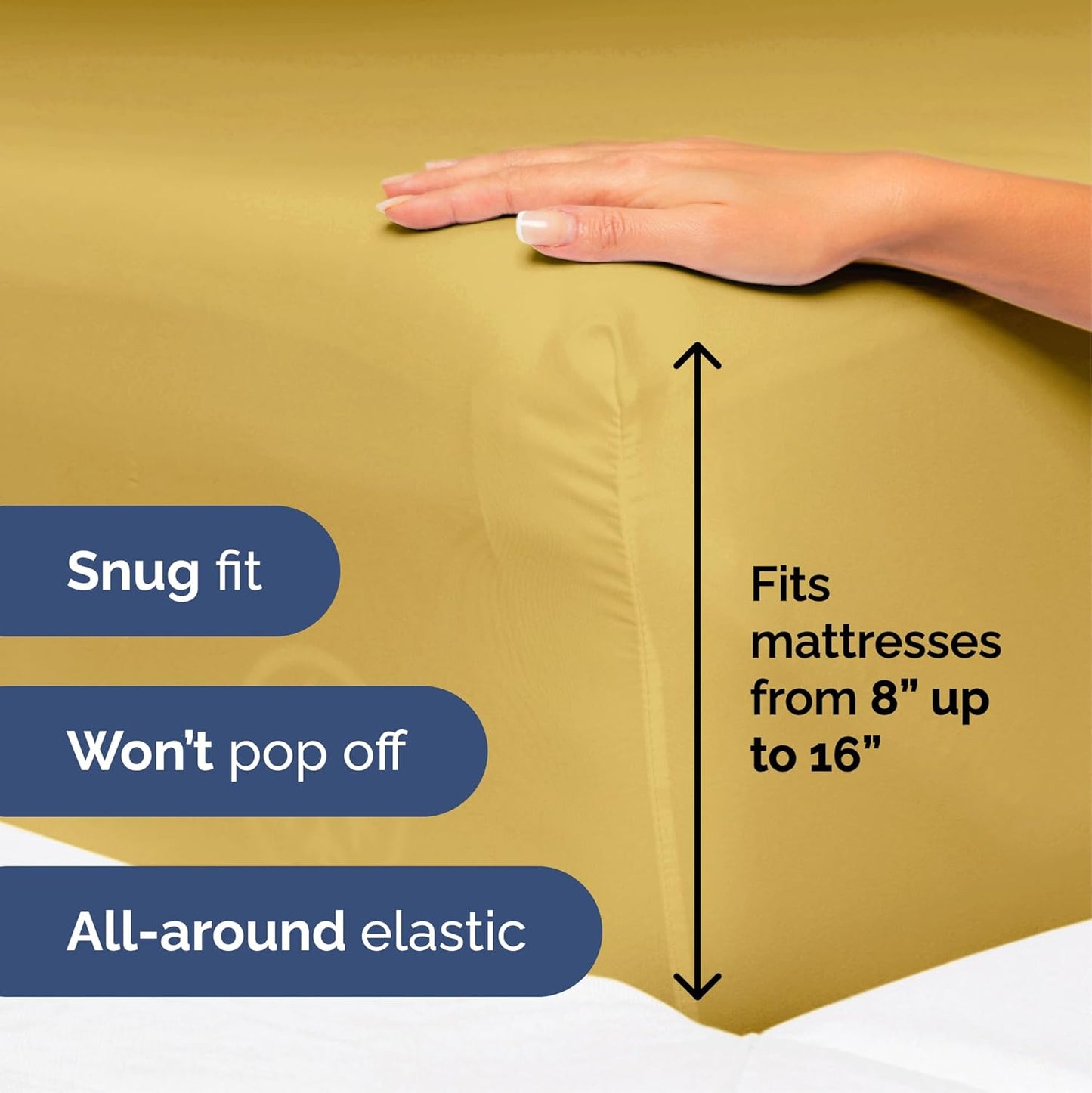 Queen Size 4 Piece Sheet Set - Extra Soft, Breathable & Cooling Sheets - Hotel Luxury Durable Bed Sheets for Women & Men - Deep Pockets, Easy-Fit & Wrinkle-Free Sheets - Mustard Oeko-Tex Bed Sheet Set