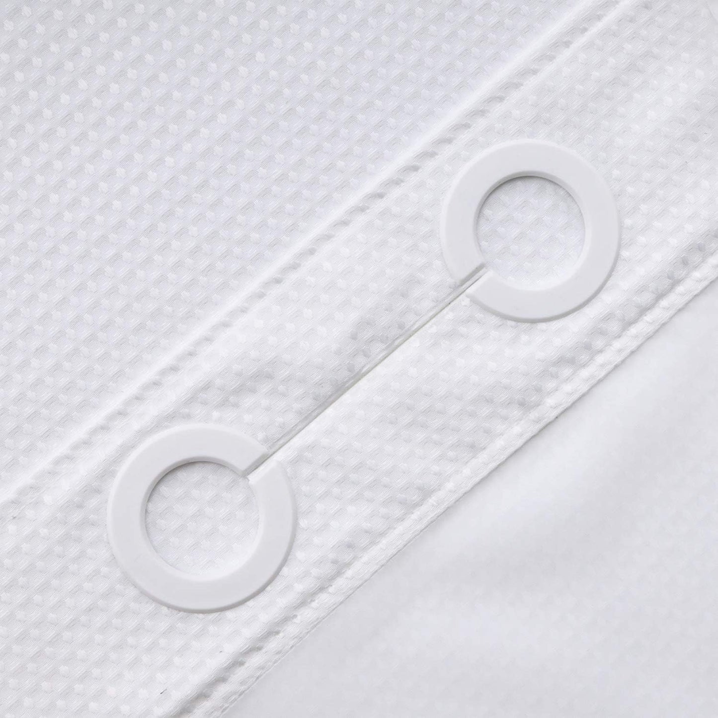River Dream Extra Long Shower Curtains No Hooks Waffle Weave Shower Curtain with Snap in Liner - 71W x 86H,Hotel Grade,Spa Like Bath Curtain,White