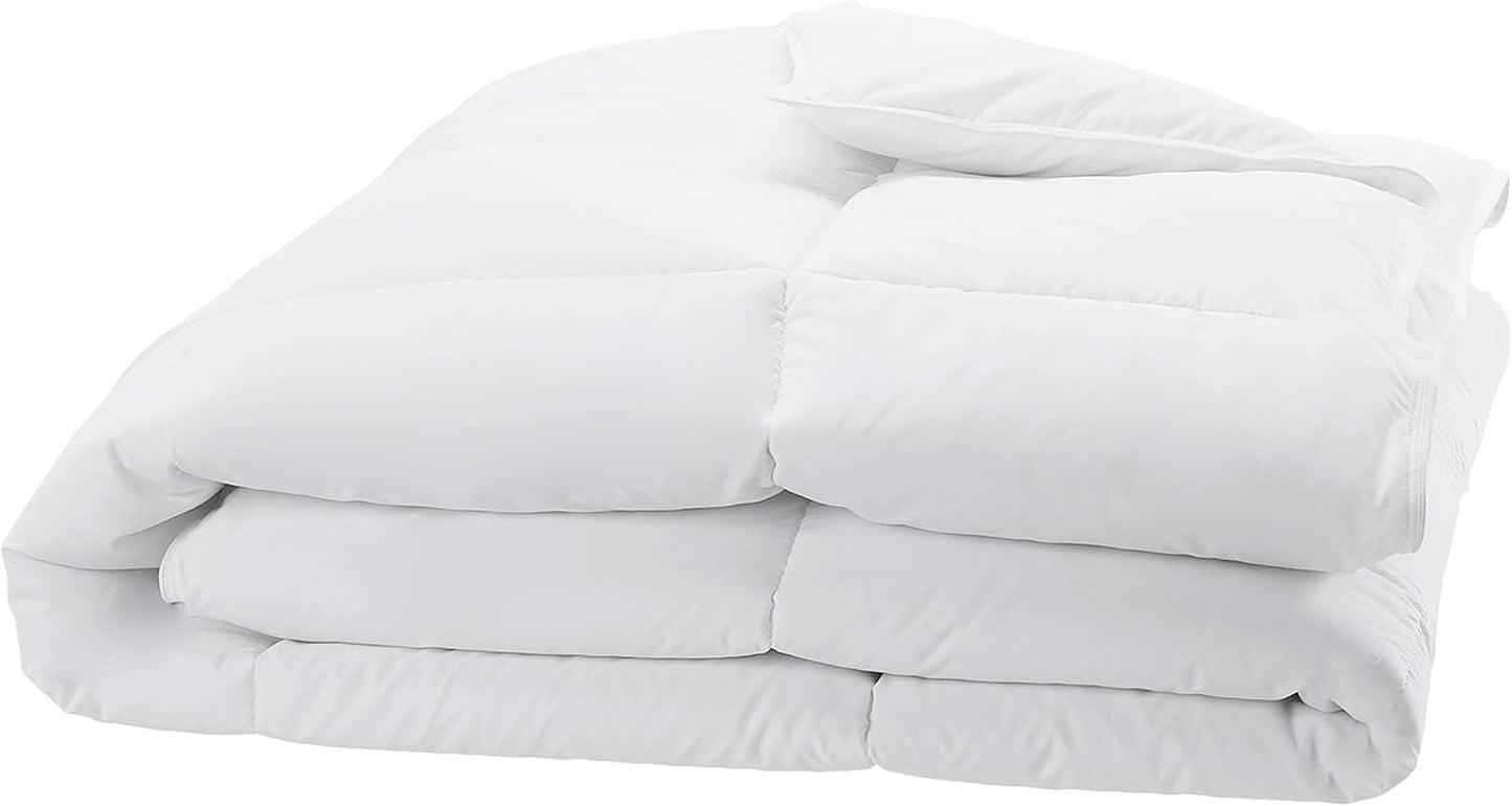 Amazon Basics White Down Alternative Comforter and Duvet Insert with Corner Tabs (Twin, All-Season)