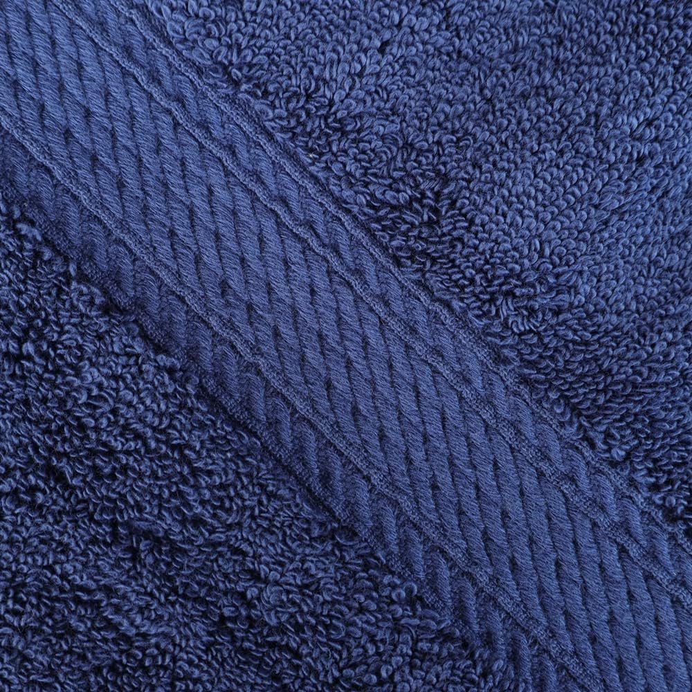 Superior Egyptian Cotton Pile 3 Piece Towel Set, Includes 1 Bath, 1 Hand, 1 Face Towel/Washcloth, Ultra Soft Luxury Towels, Thick Plush Essentials, Guest Bath, Spa, Hotel Bathroom, Navy Blue