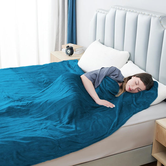 Electric Heated Blanket Twin Size 62”x84”,Soft Warmth Cozy with 5 Heating Settings 10 Hours Auto-Off, One Touch Operation, Machine Washable, Teal/Blue Green