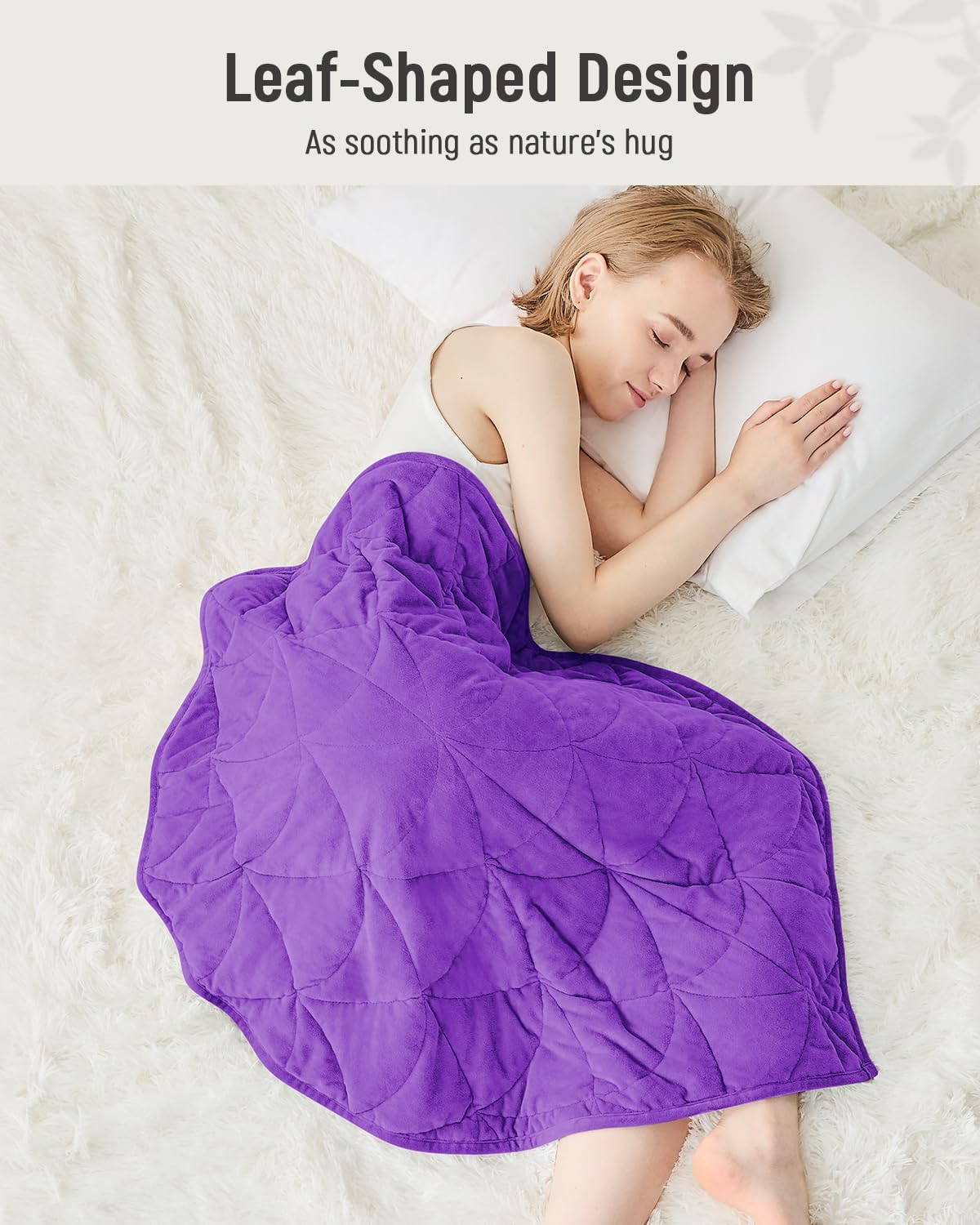 Weighted Lap Blanket 5 lbs for Adults, Luxury Soft Small Weighted Blanket, Compact Portable Weighted Lap Pad for Relaxation, Sleeping, Travel, All-Season Use, Deep Purple, 30" x 40"
