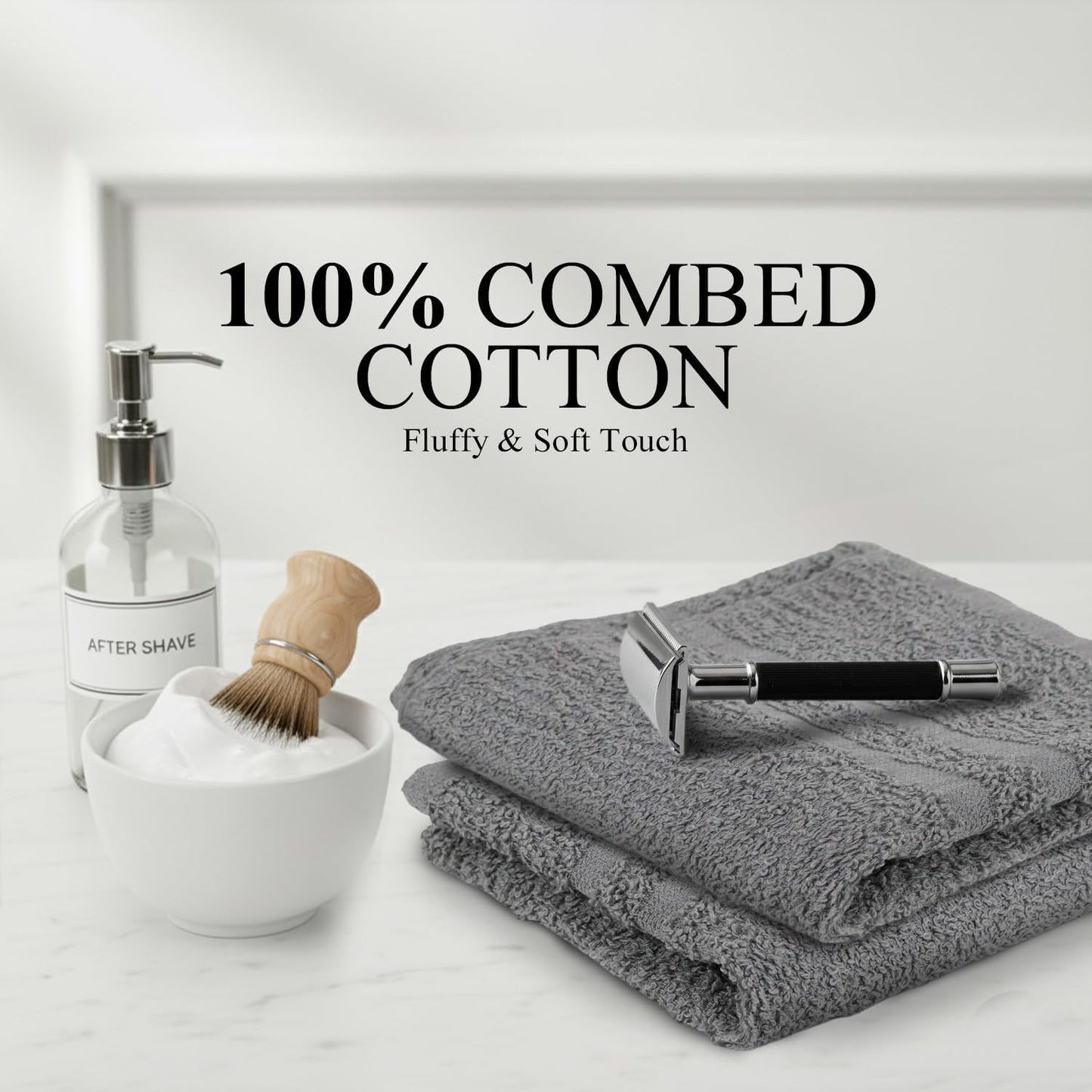 24 Pack Dark Grey Hand Towels 100% Cotton Spa Towel – 16x27 inches Highly Absorbable Facial Towels Gym, Hair, Face, Bulk Small Towels (Not Bleach Proof)