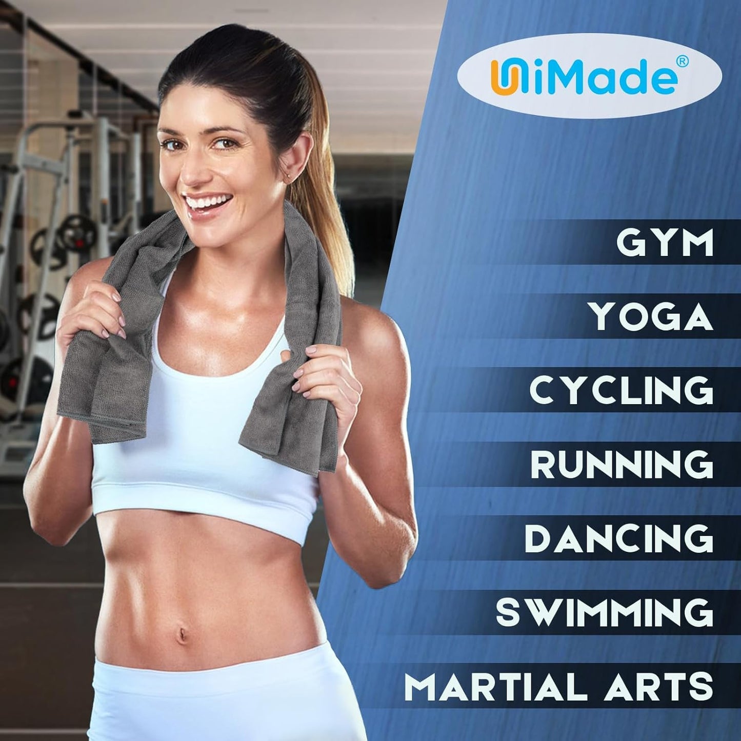 24 Pack Gym Towels Set - Highly Absorbent and Quick Drying Microfiber Salon Towels, Premium Hand Cloths for Bathroom, Gym, Shower, Hotel, and Spa - 16x27 inch (Grey)