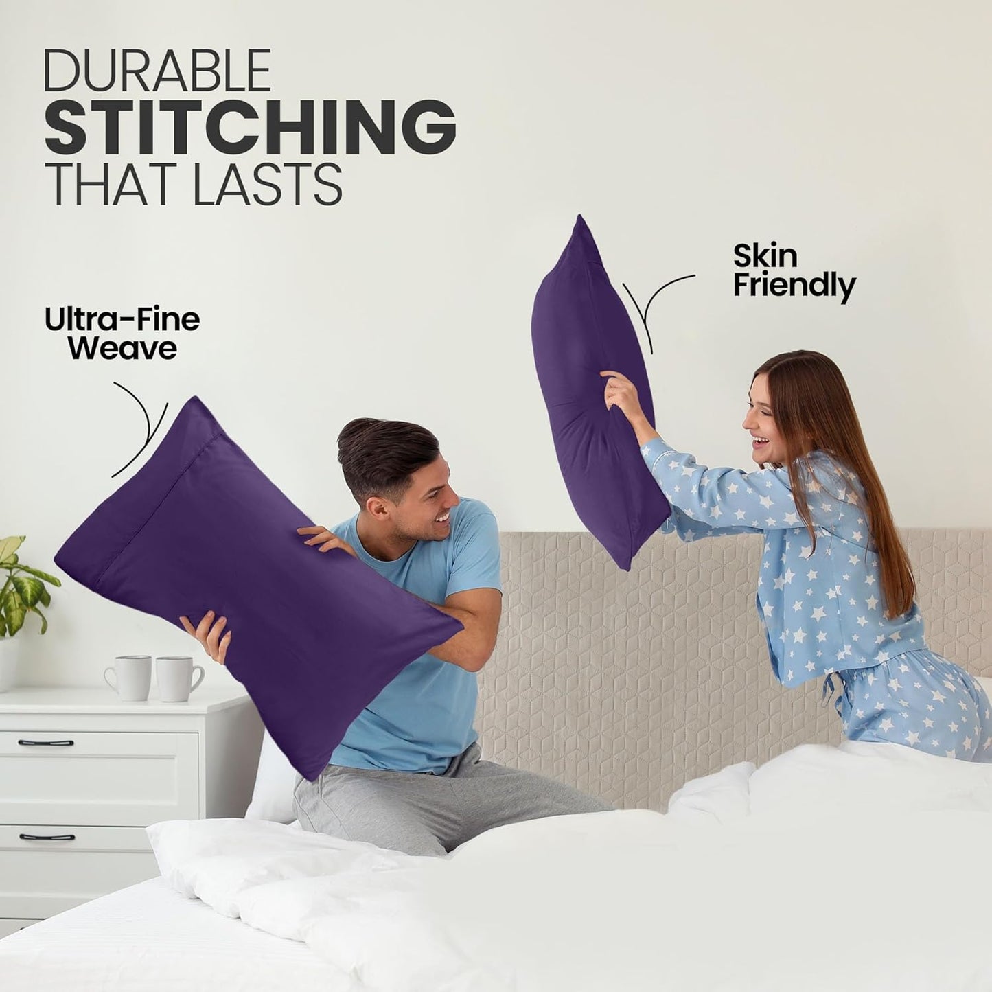 Pillow Covers by Utopia Bedding - Queen Size 2-Pack – Soft Brushed Microfiber – Perfect for Hospitals, Hotels, Guest Rooms – Oeko-TEX Certified, 20x30 Inches (Egg Plant)