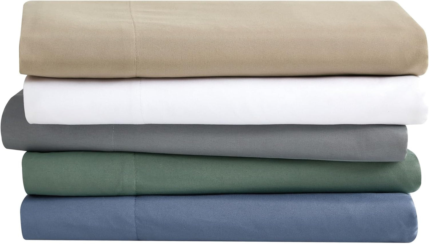 London Fog Garment Washed Solid Sheet Set Green Microfiber 4-Piece King Sheet Set, Solid Themed, Deep Pocket, Adult and Teen, Oeko-TEX Certified
