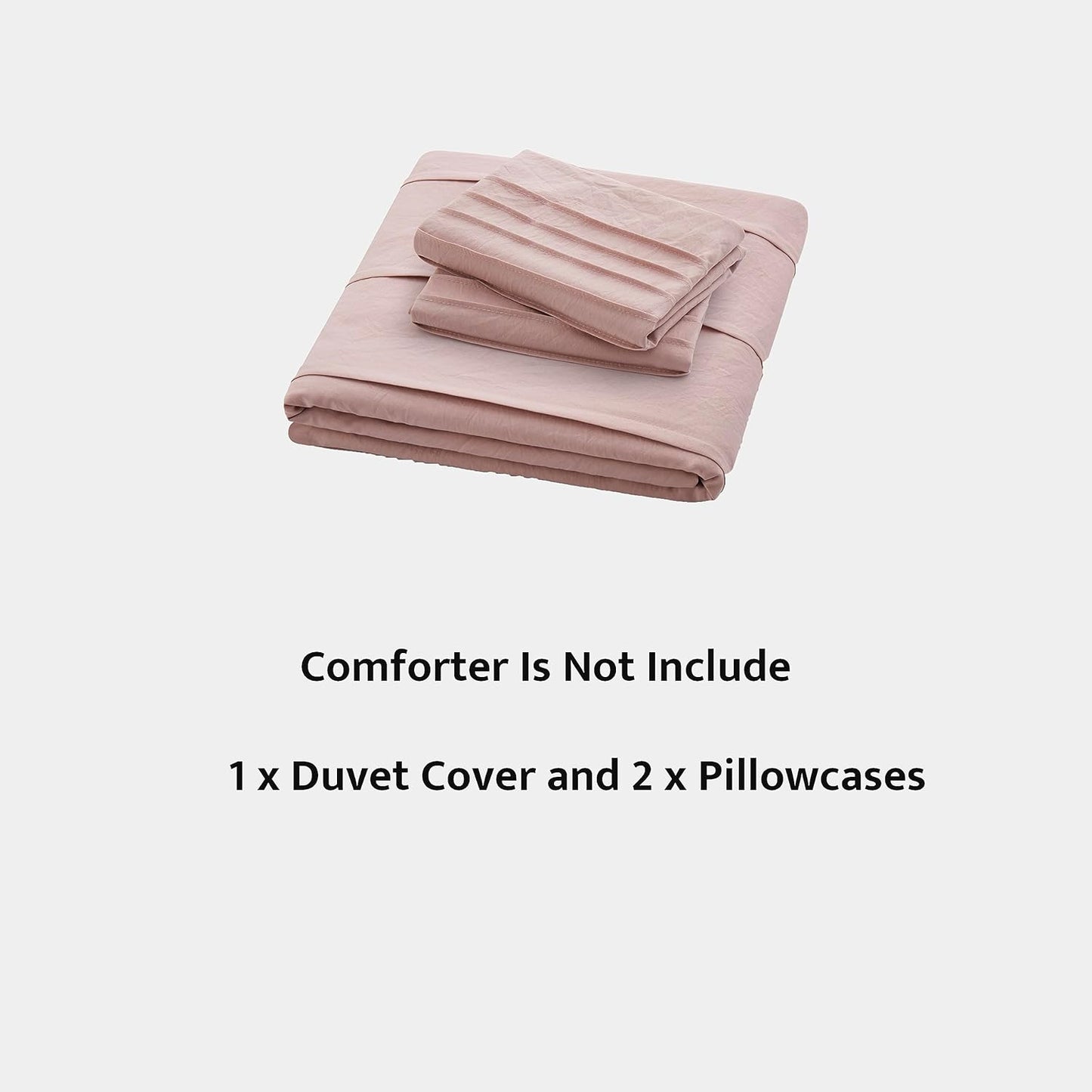 Oli Anderson Misty Rose Duvet Cover King Size - Pleated King Duvet Cover, 3PCS Soft and Breathable Textured Bedding Set with Zipper Closure(Misty Rose,104"x90")