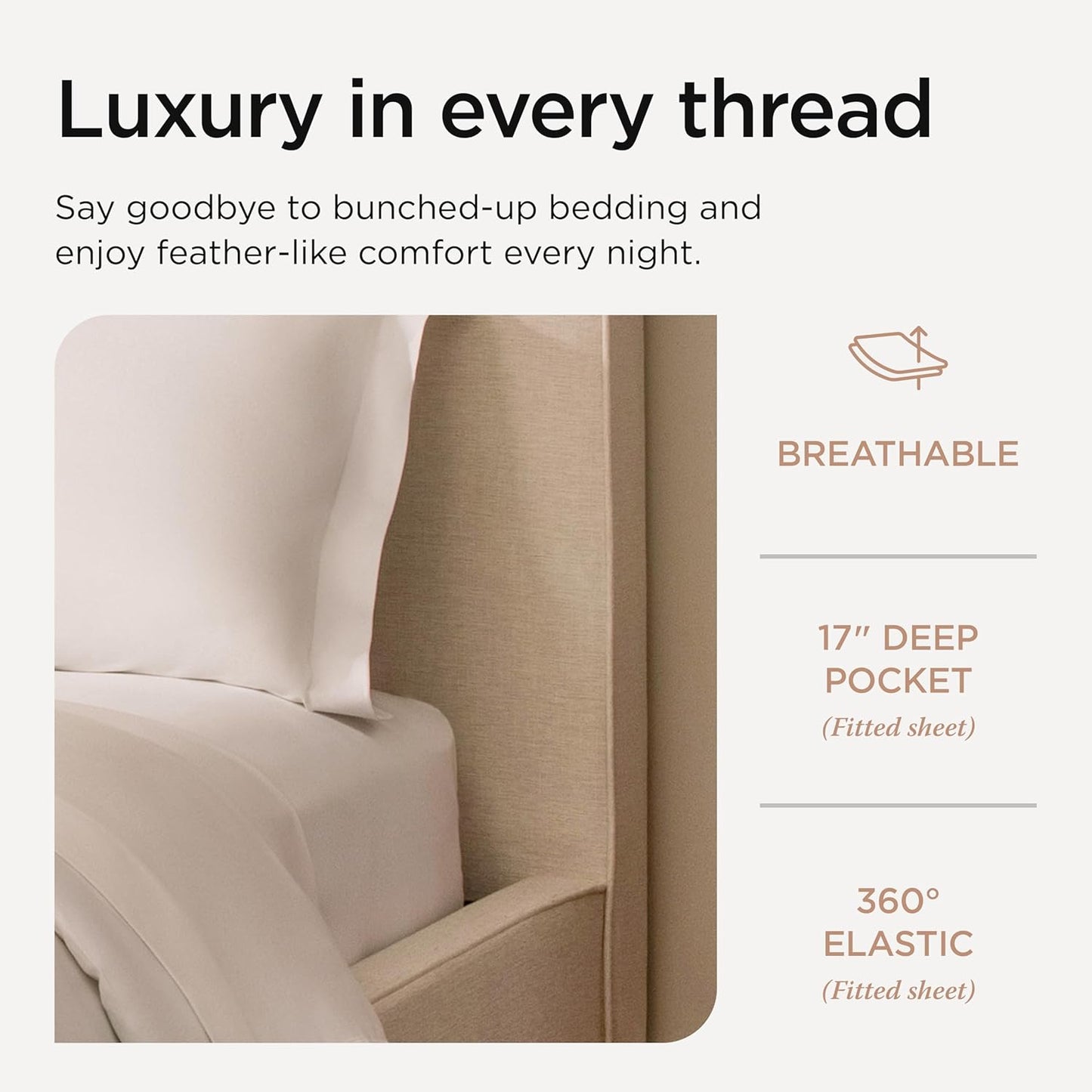 Threadmill 100% American Supima Cotton Sheets King Size - 1000 Thread Count, 4Pc King Size Sheet Set, Smooth Sateen Sheet, Ultra Luxury Bed Sheet, 17" Deep Pocket King Sheet Set - White Sheets