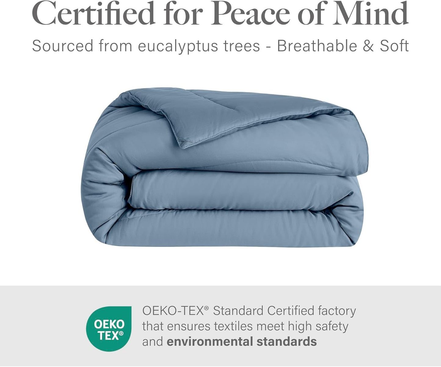 Modern Threads Tencel Lyocell Luxury Ultra Soft Down Alternative Comforter, Blue, Queen