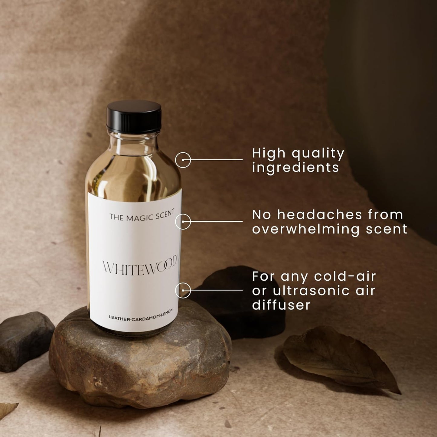 The Magic Scent Whitewood Diffuser Oil - Hotel & Home Luxury Scents Inspired by 1 Hotel Miami, Compare to My Way Diffuser Oil Scents for Home, Designed for Use in All Diffusers - 8.5 fl oz, 250 mL