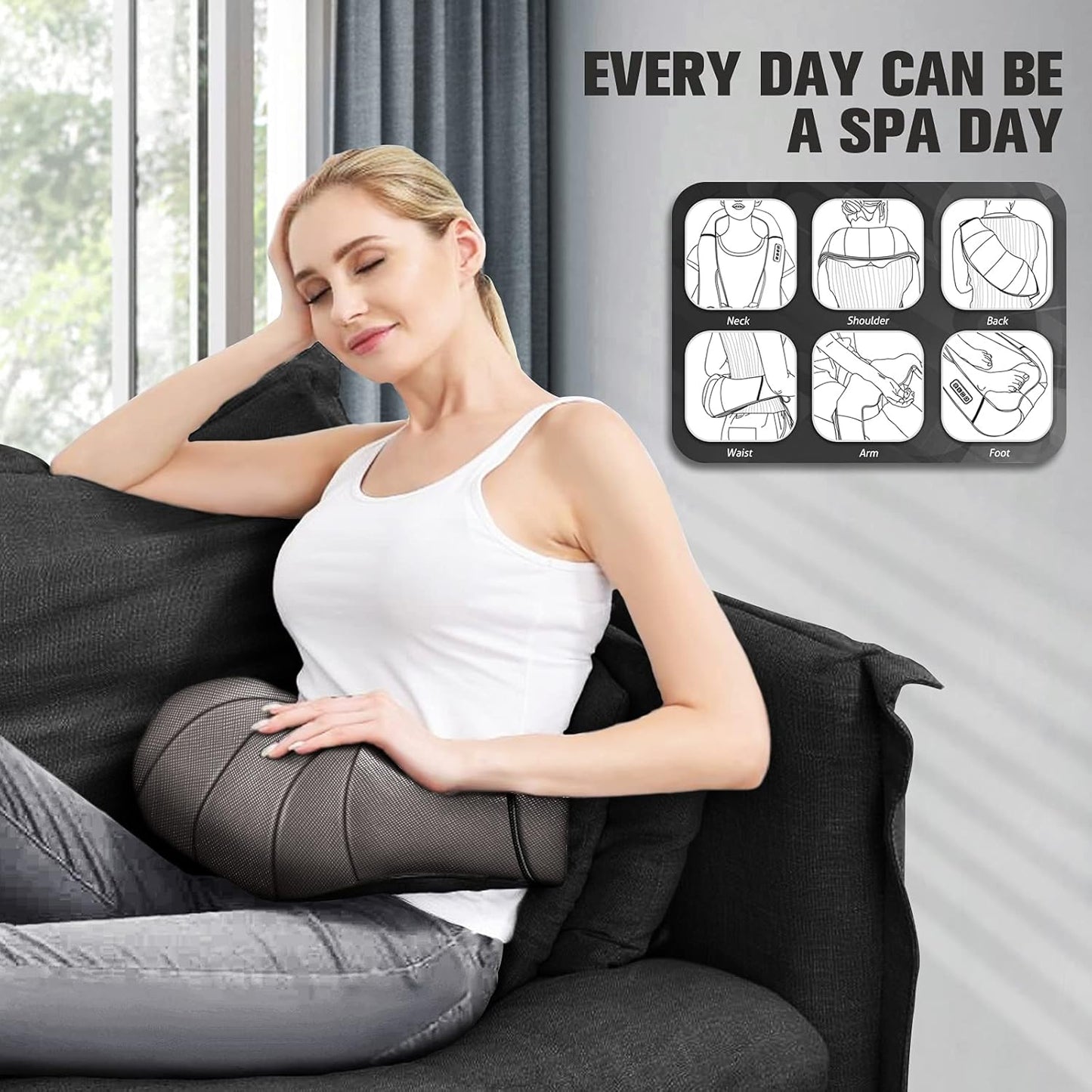 MagicMakers Neck Massager with Heat Gifts for Women, Men, Dad, Mom, Family, Friend, Mothers Day, Fathers Day, Christmas, Shiatsu Kneading Back Massager for Shoulder, Pain Relief, Muscle Soreness
