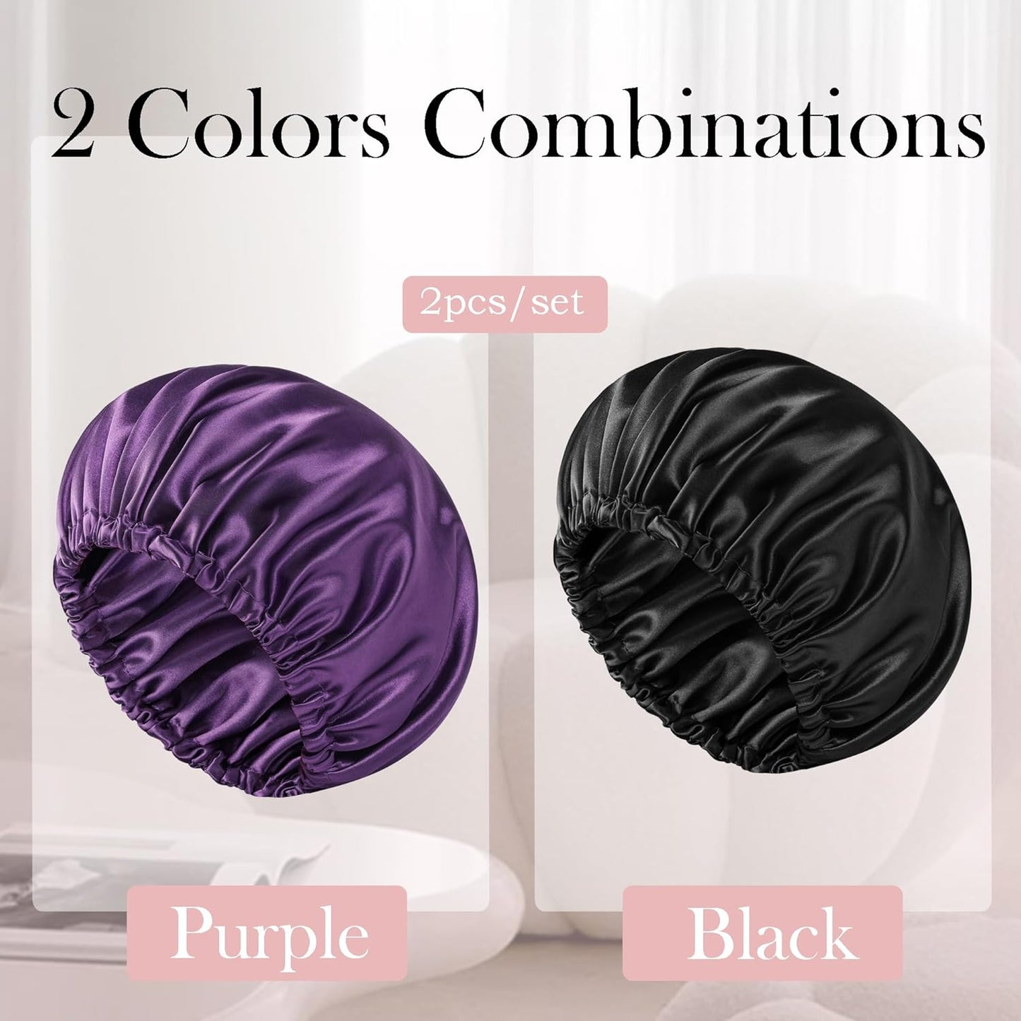Satin Bonnet Double Layer Silk Bonnet for Sleeping Women Hair Care for Natural Curly