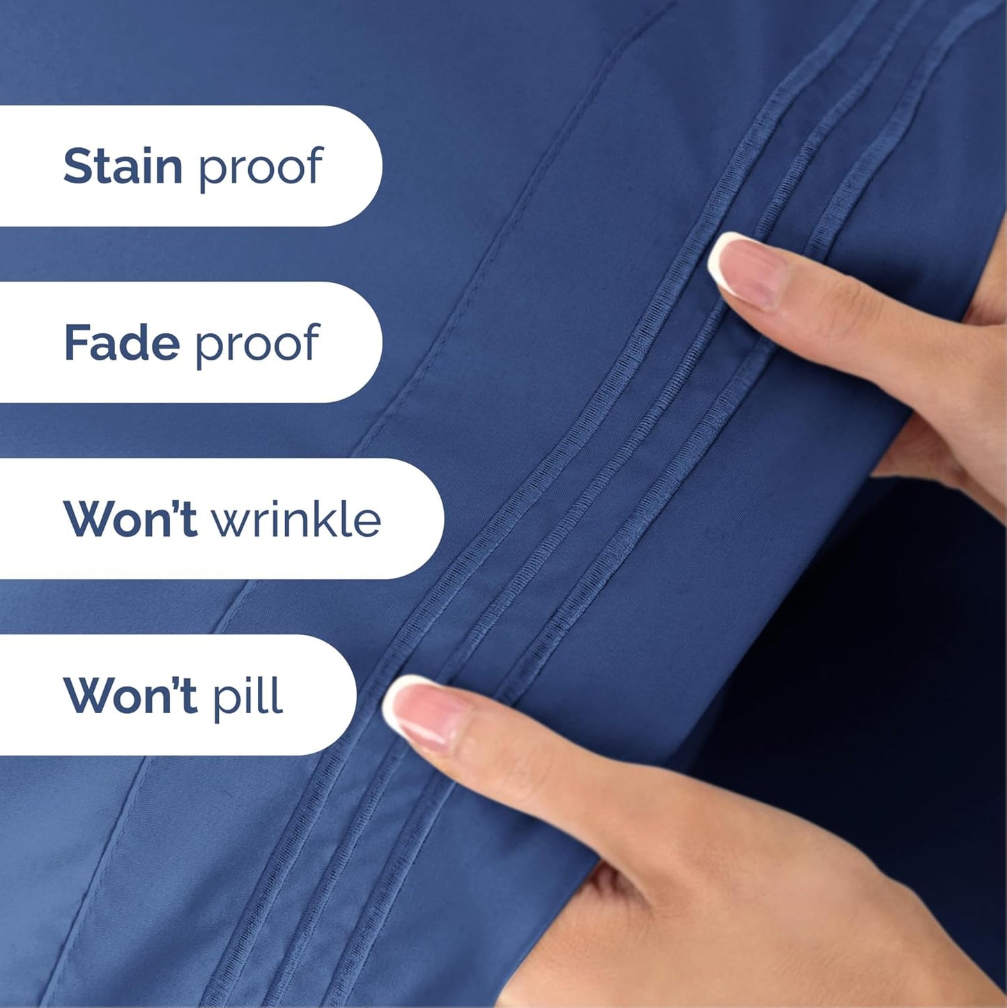 Queen Size 4 Piece Sheet Set - Extra Soft, Breathable & Cooling Sheets - Hotel Luxury Durable Bed Sheets for Women & Men - Deep Pockets, Easy-Fit & Wrinkle-Free Sheets - Cobalt Blue Oeko-Tex Sheets