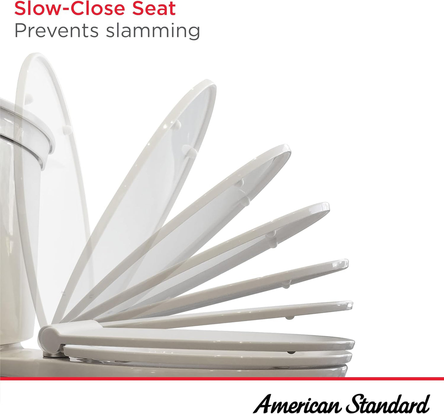 American Standard 5503A00B.020 Slow Elongated Closed Front Toilet Seat, White