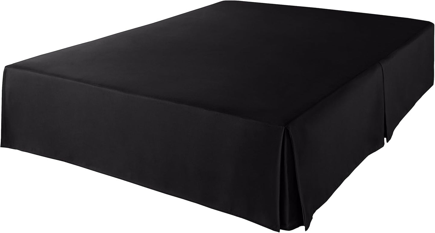 Amazon Basics Lightweight Pleated Bed Skirt, King, Black, Solid
