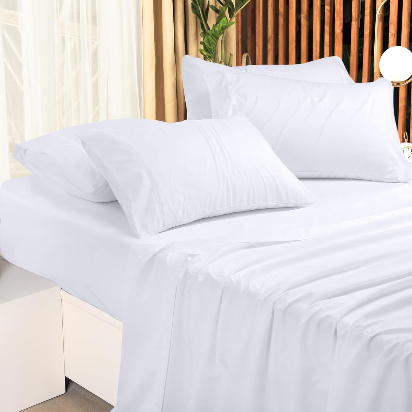 Utopia Bedding Full Sheet Set 4 Piece Bed Sheets for Full Size Bed, Hotel Luxury, Extra Soft, Cooling Bed Sheets - Wrinkle, and Fade Resistant (White)
