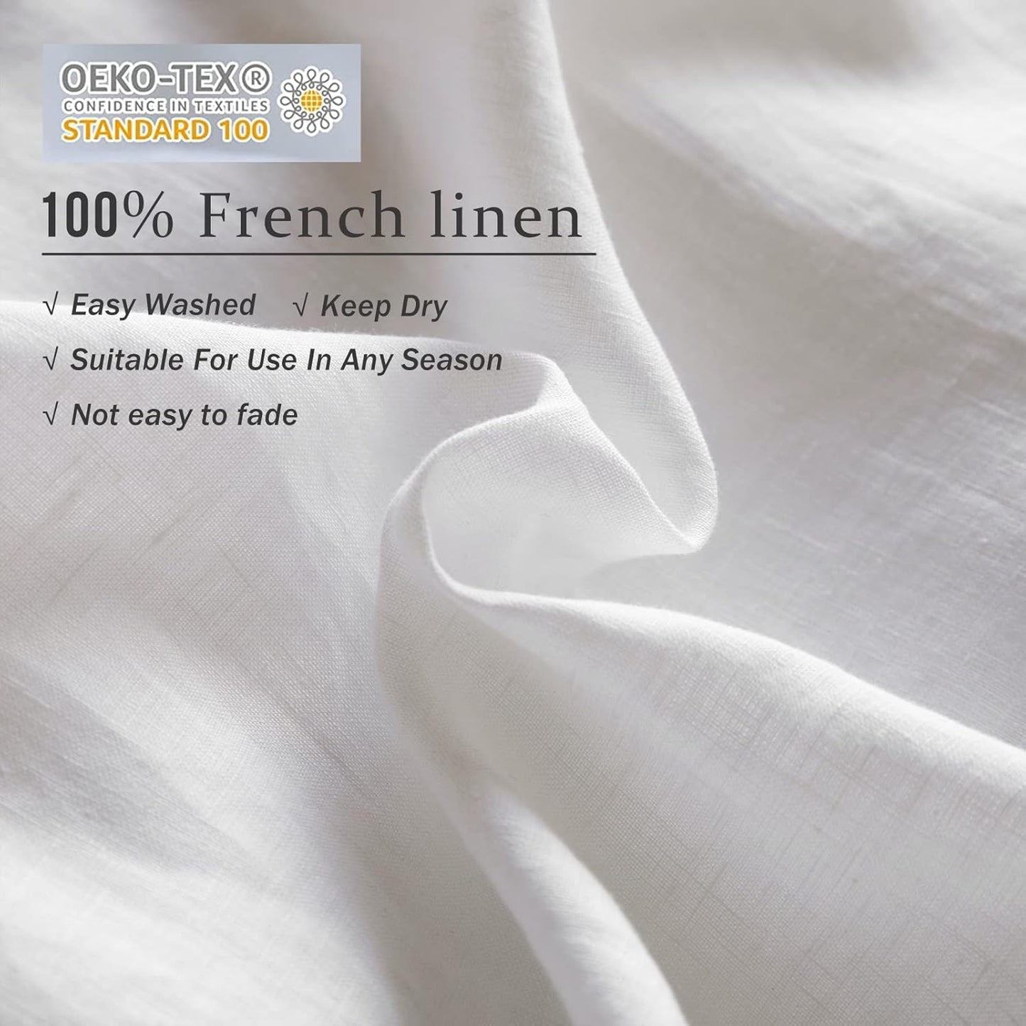 XZ XIFA White Linen Duvet Cover Queen Size Bedding,100% Natural French Flax, Breathable & Durable Cooling Duvet Cover Sets 3pcs-1 Duvet Cover and 2 Pillowcases