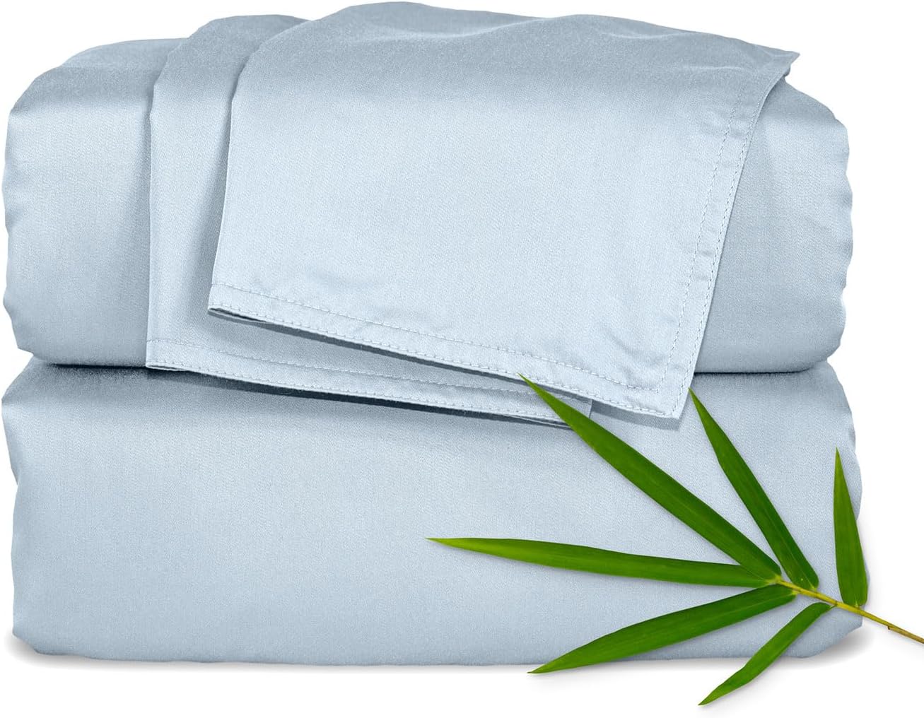 Pure Bamboo Split King Sheets, Genuine 100% Organic Viscose Derived from Bamboo Bed Sheet Set, Soft & Cooling, Double Stitching *Not for Split Top (Split King, Glacier)