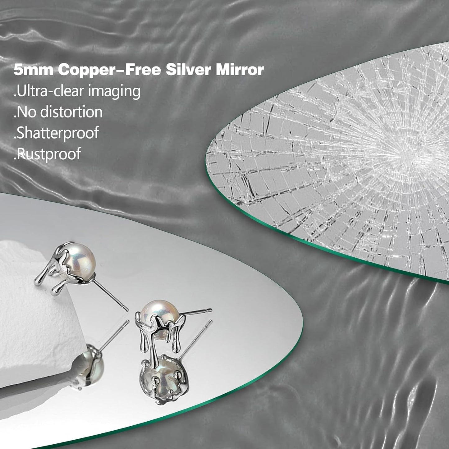Niccy Round Led Mirror for Bathroom, 30" Circle Frameless Backlit Mirror wiht Light, Anti-Fog, 3 Colors, Waterproof, Memory Function