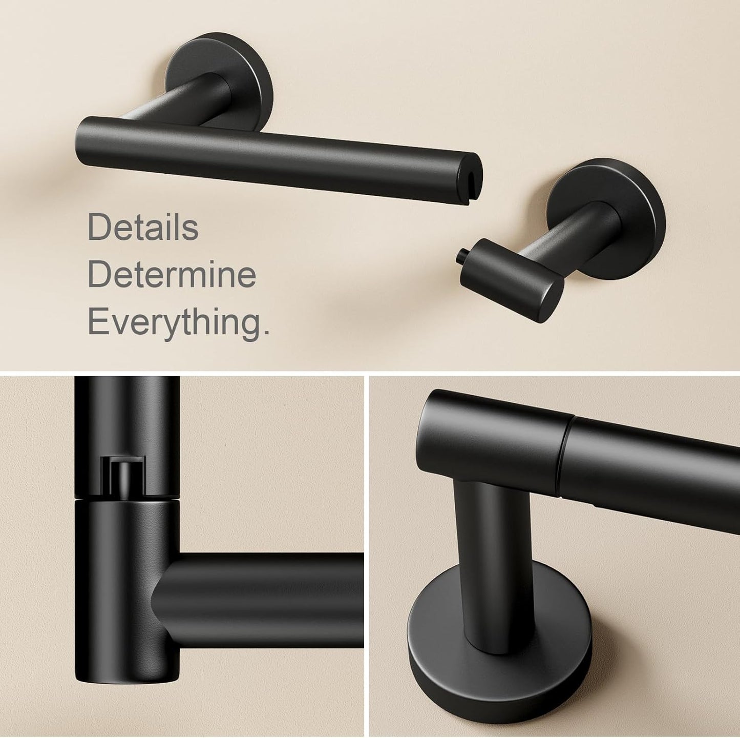 Matte Black Toilet Paper Holder, Stainless Steel Double Post Pivoting Toilet Paper Roll Holder for Bathroom Wall Mount, Commercial Toilet Tissue Dispensers, Fits for Mega Large Roll Paper