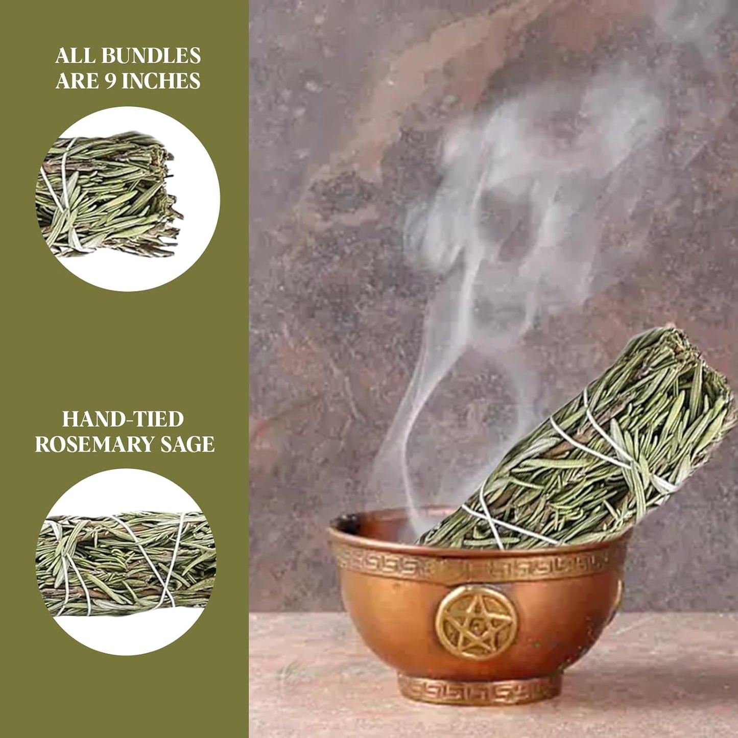 Soul Sticks 1 Pack 9 Inch Rosemary Sage Smudge Stick with Starter Guide | House Blessing | Sage for Cleansing House | Smudge Stick for Negative Energy