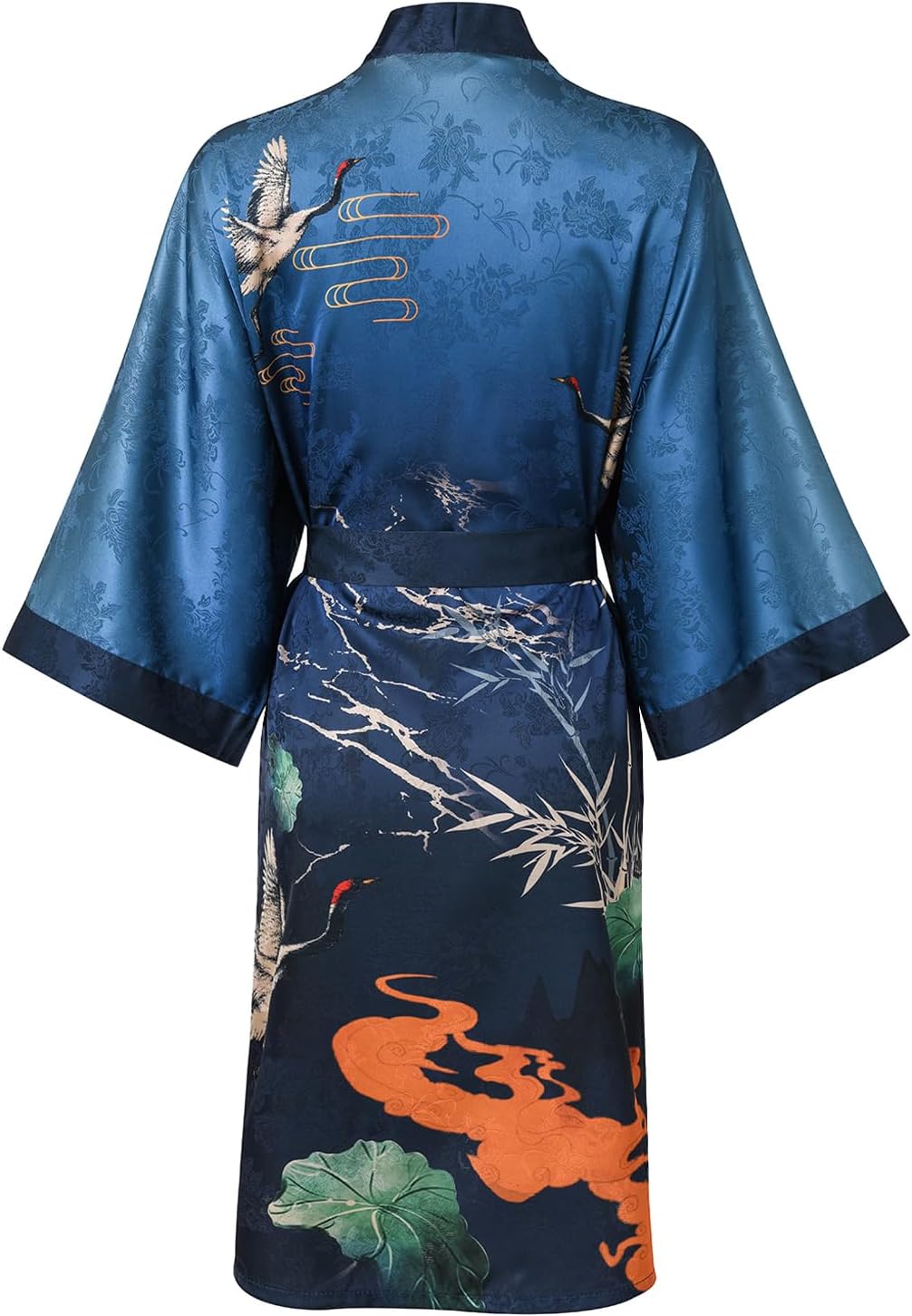 Ledamon Women's Kimono Short Robe - Classic Floral Bathrobe Nightgown
