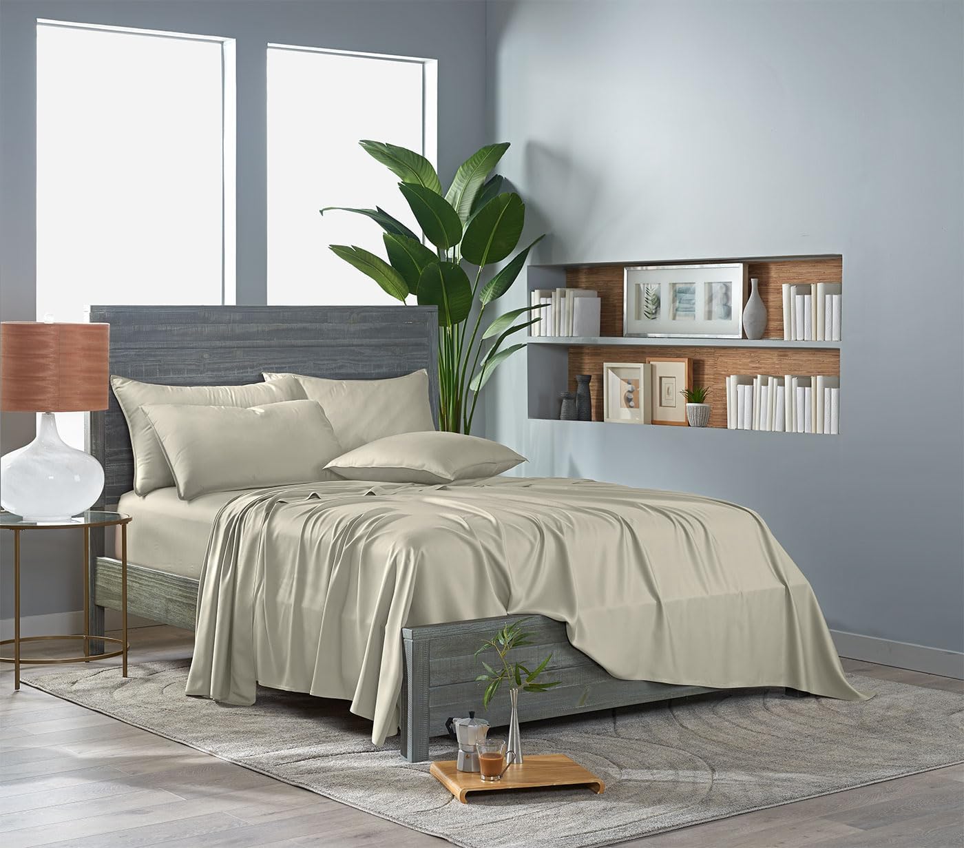Pure Bamboo Twin XL Sheets, Genuine 100% Organic Viscose Derived from Bamboo Bed Sheet Set, Luxuriously Soft & Cooling, Double Stitching, Lifetime Quality Promise (Twin XL, Birch)