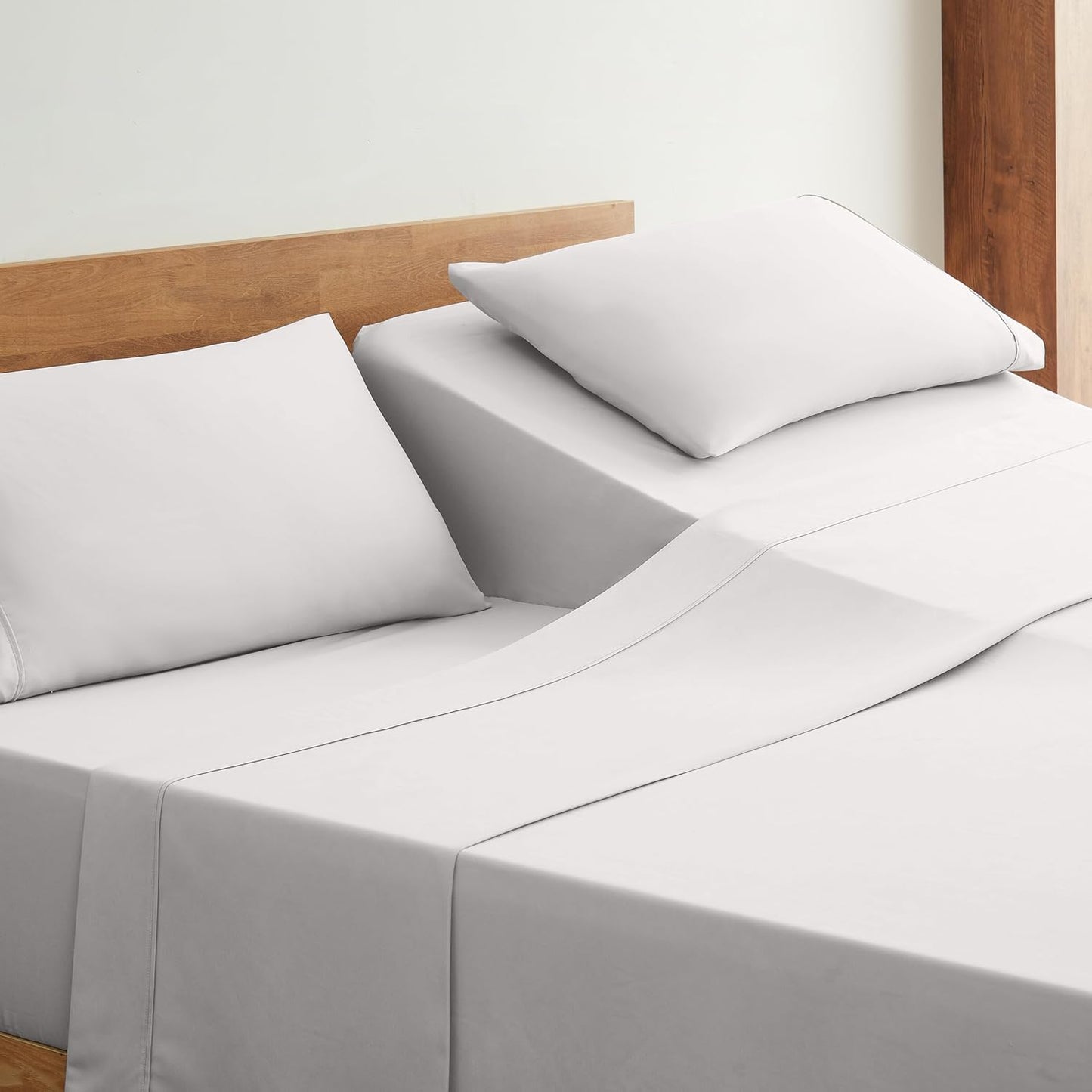 UGG Split King Sheet Set 5-Piece Luxury Cooling Sheets Deep Pockets Premium Bedding with 2 Shams Machine Washable, Adjustable Bed, Split King, Stone Grey (Hedi)