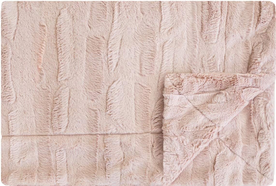 Minky Couture Sorbet Blanket - Ultra-Soft Throw for Silky Smooth Comfort - Premium Decorative Throw Blanket - Midweight, Breathable Fabric - Machine Washable Monster, Blush